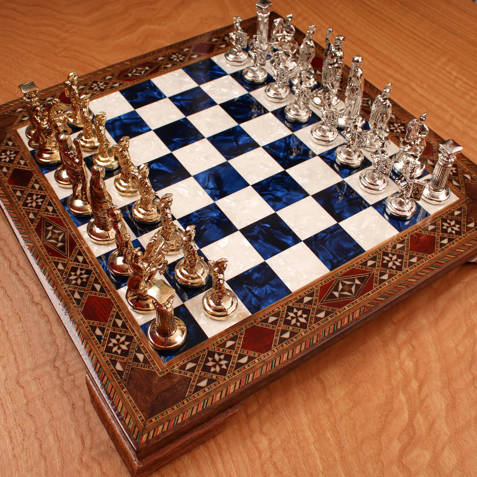 Vintage good wooden chess board