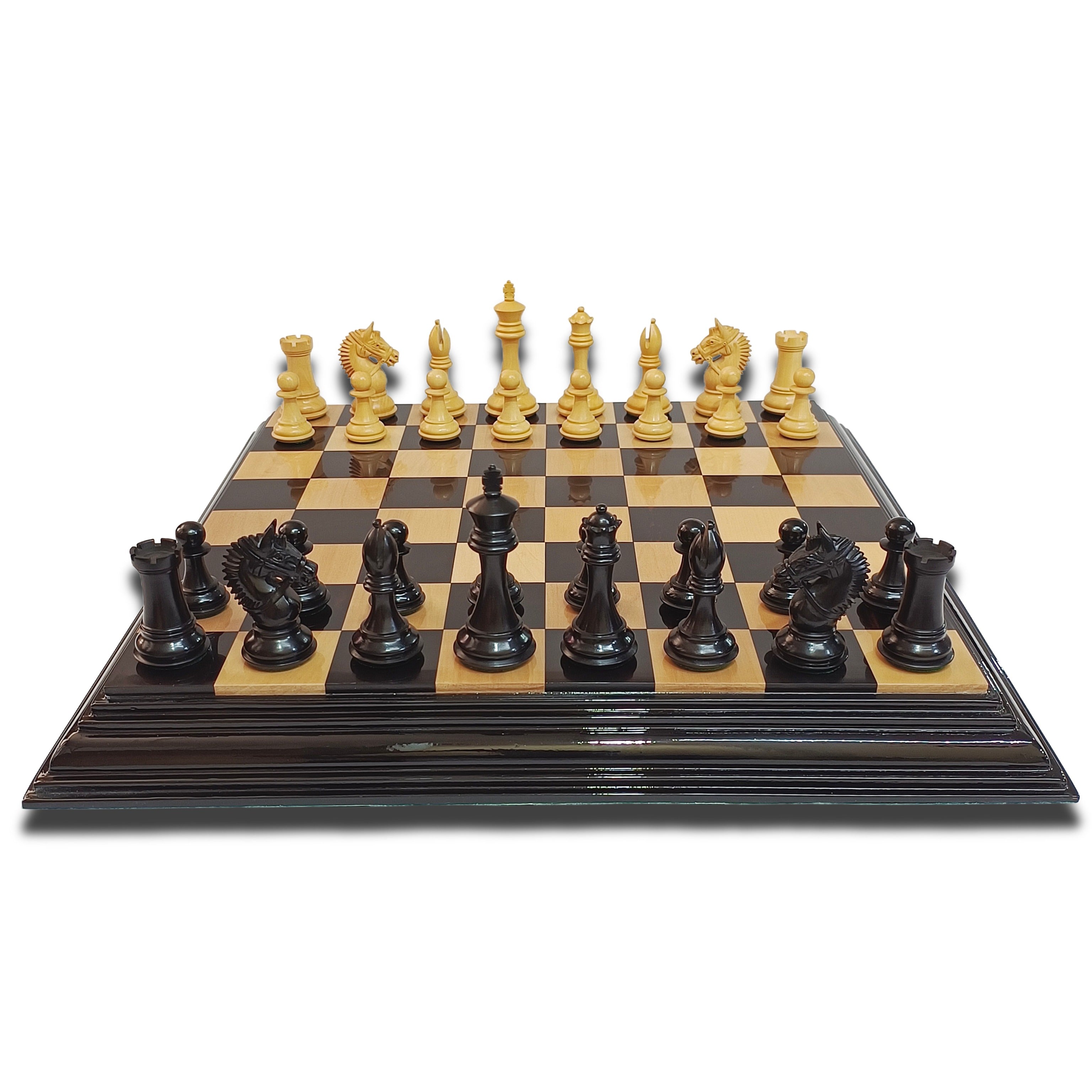 Ebony and Boxwood Luxury Chess Pieces – 4.25” King My Chess Sets