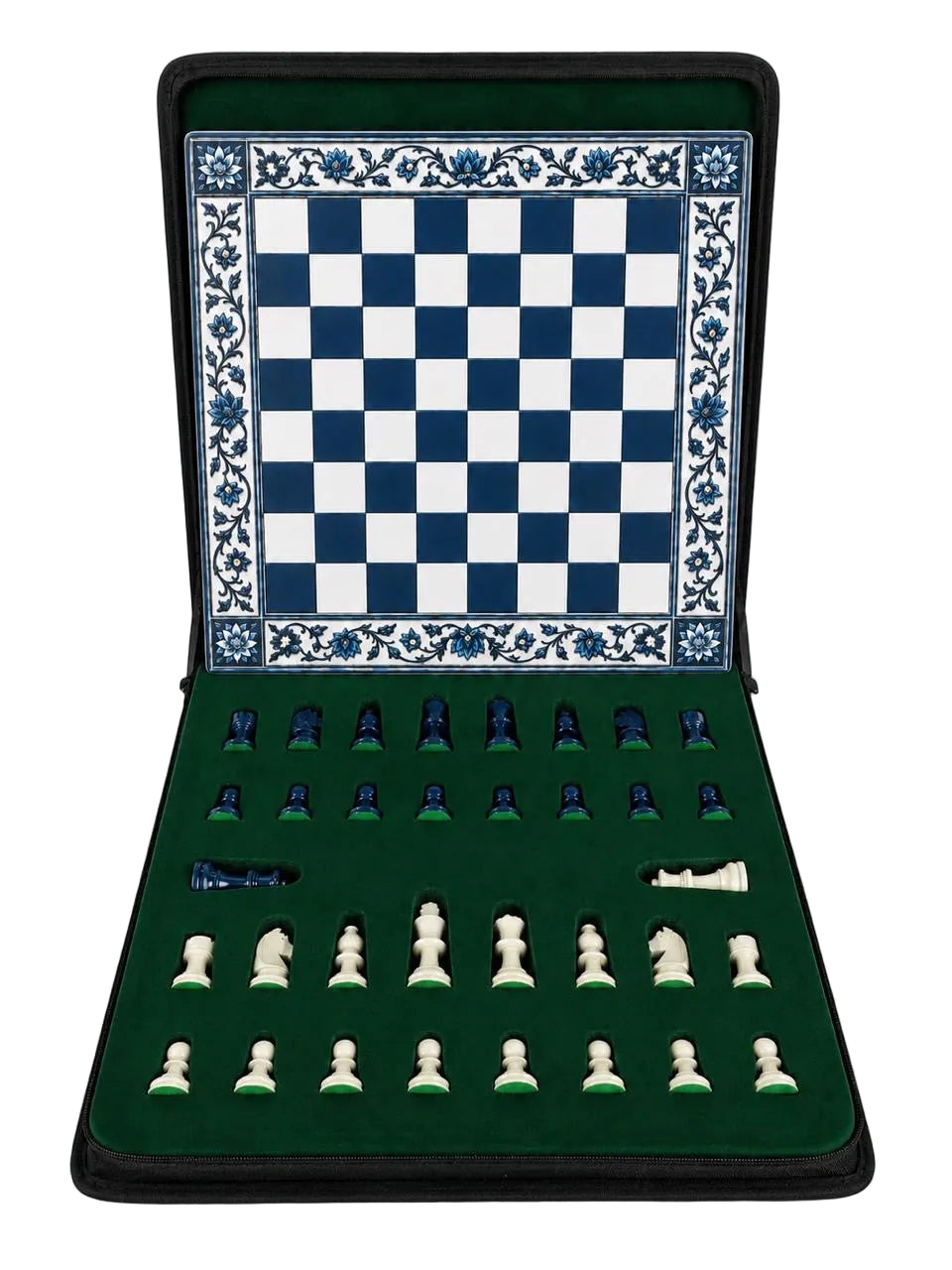 Royal Blue Pottery Chess Set My Chess Sets