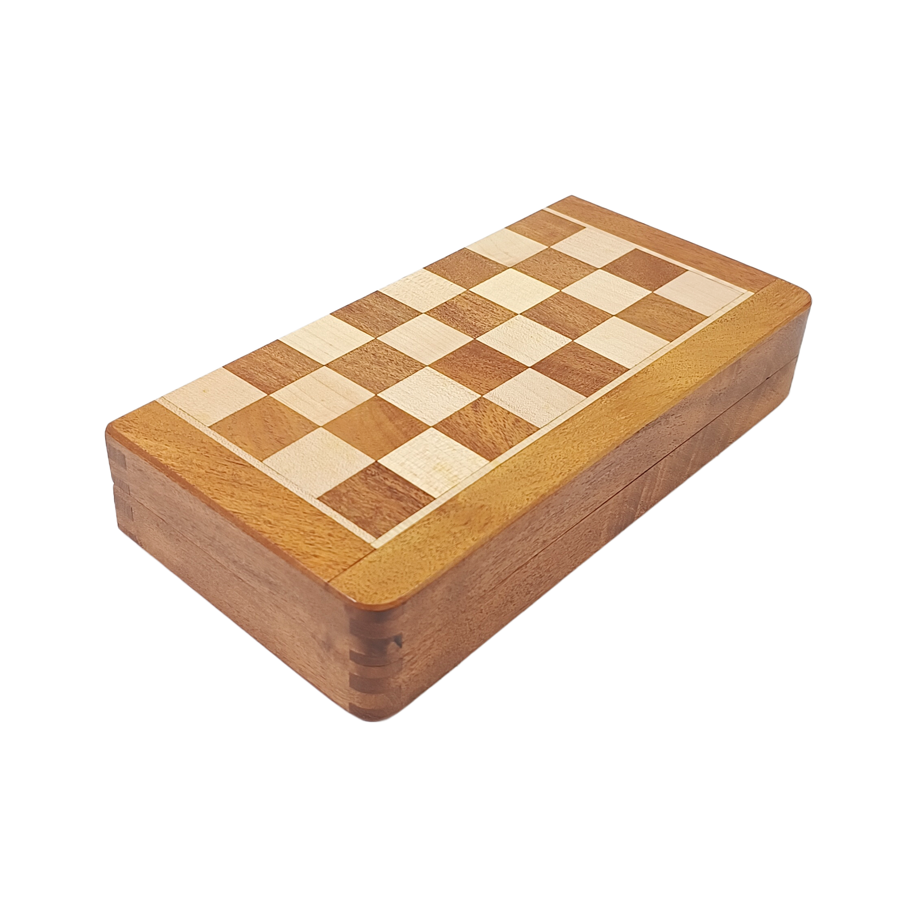 Magnetic Travel Chess Set - 10" & 12" Folding Board in Golden Rosewood & Maple - My Chess Sets