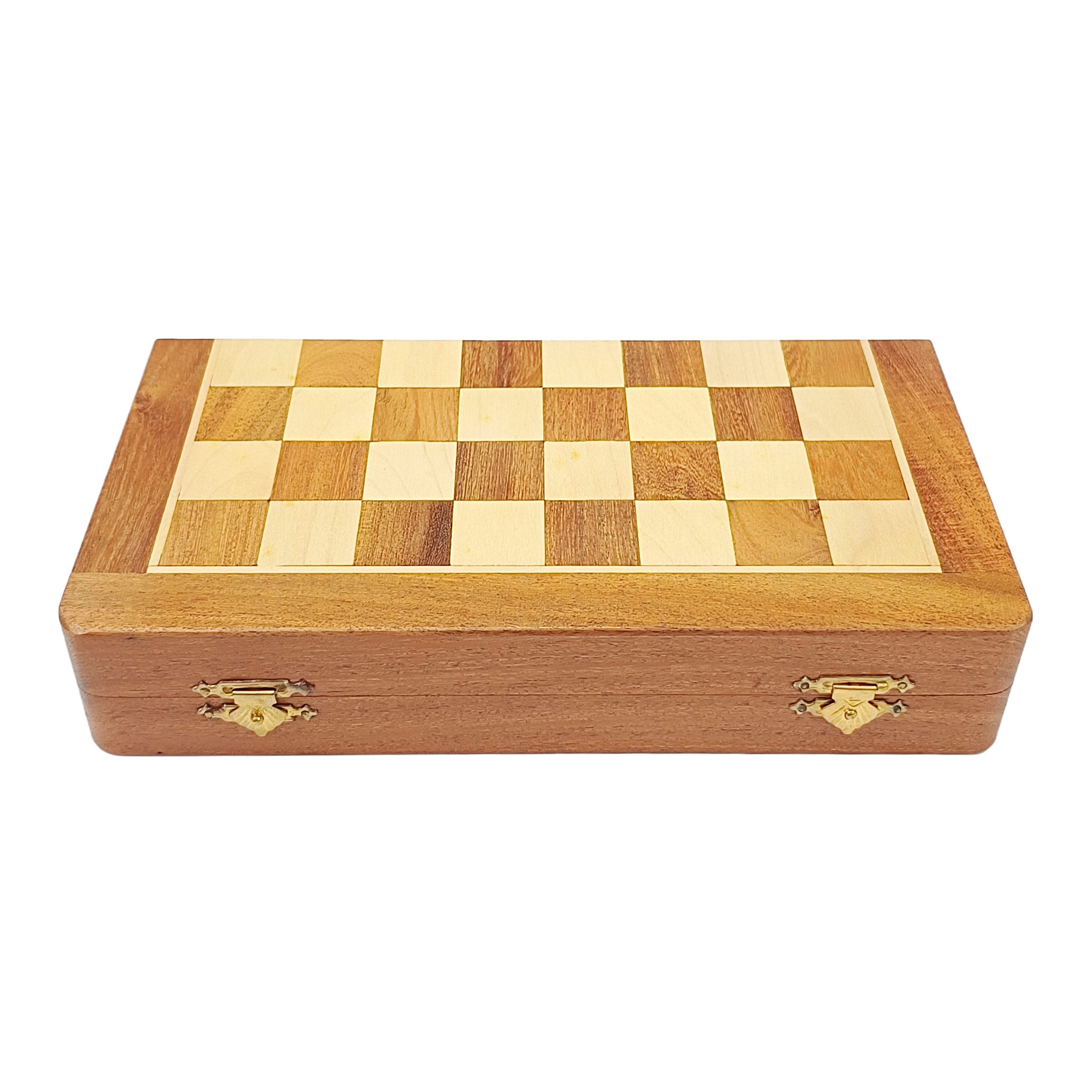 Magnetic Travel Chess Set - 10" & 12" Folding Board in Golden Rosewood & Maple - My Chess Sets