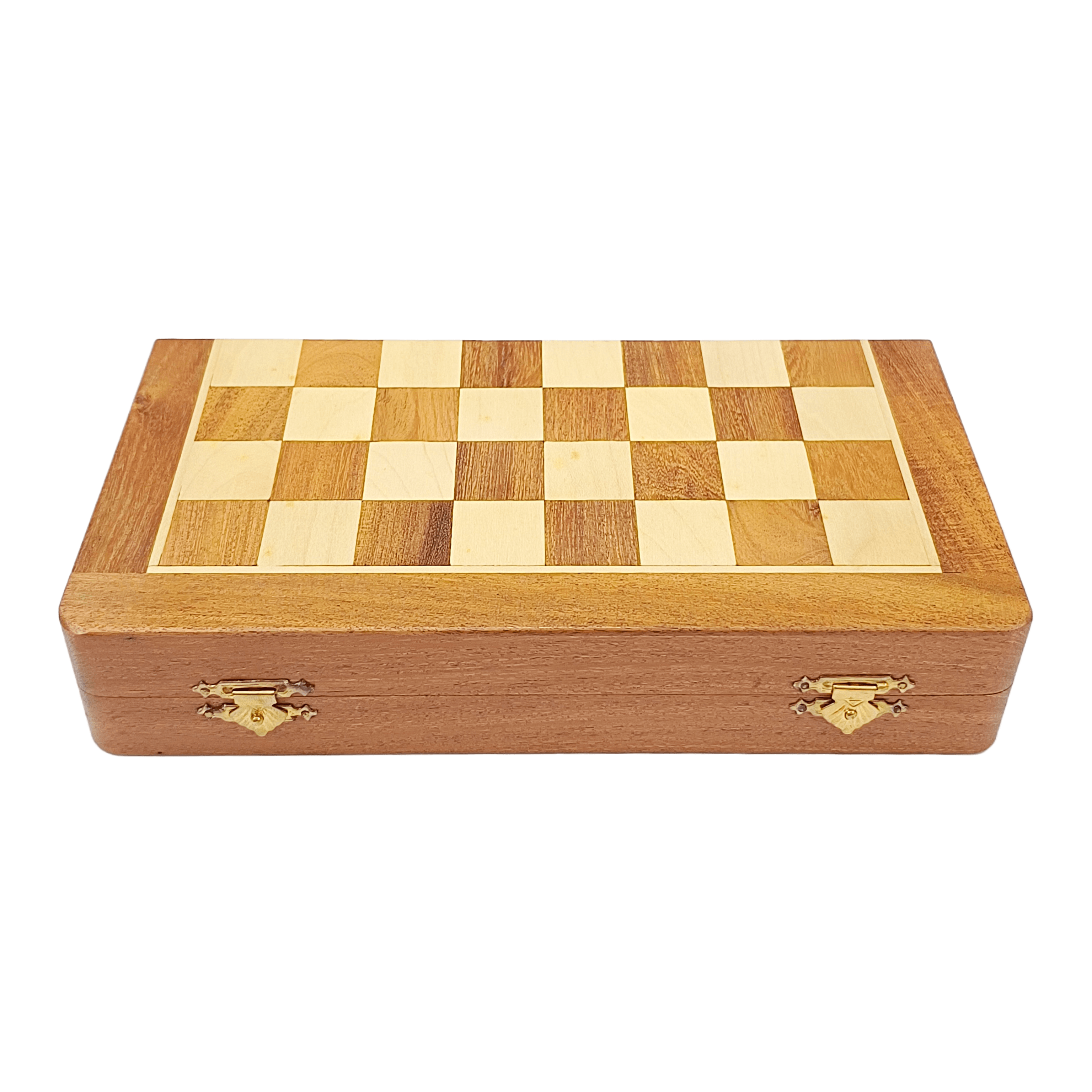 Magnetic Travel Chess Set - 10" & 12" Folding Board in Golden Rosewood & Maple - My Chess Sets