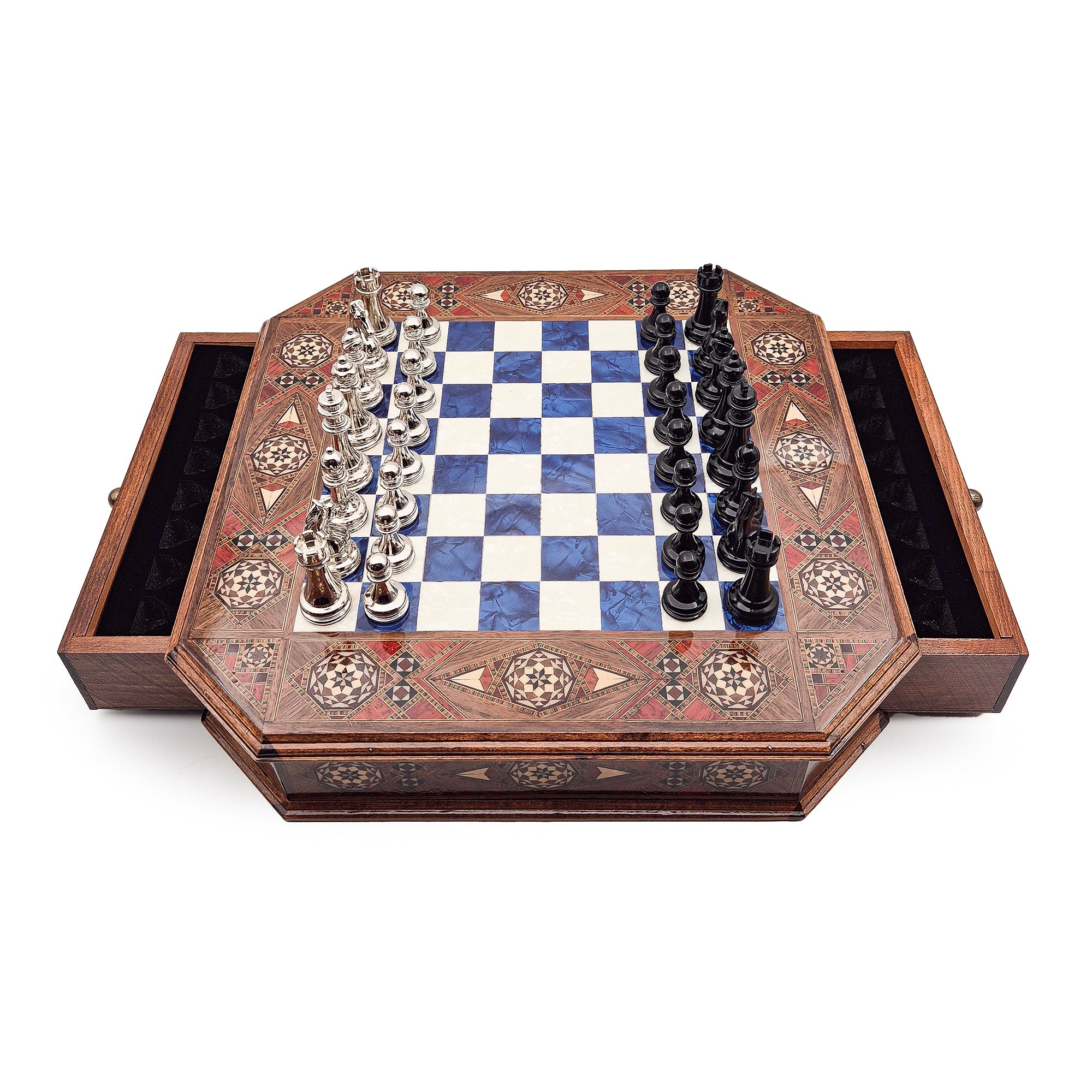 Octagon Chess Set - Walnut and Rosewood My Chess Sets