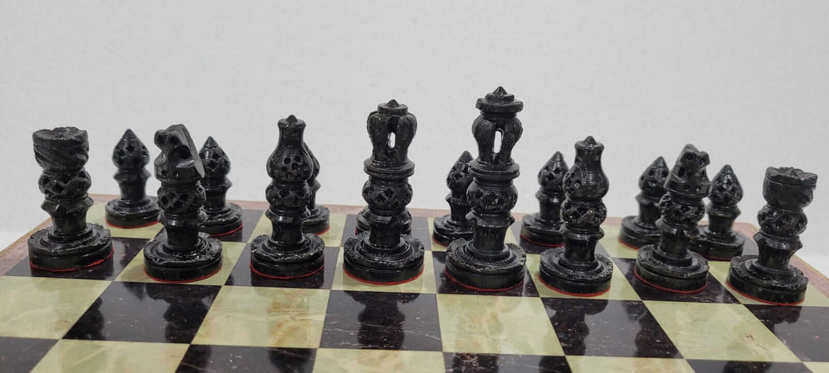 Antique Indian Style Marble Chess Set Box - My Chess Sets