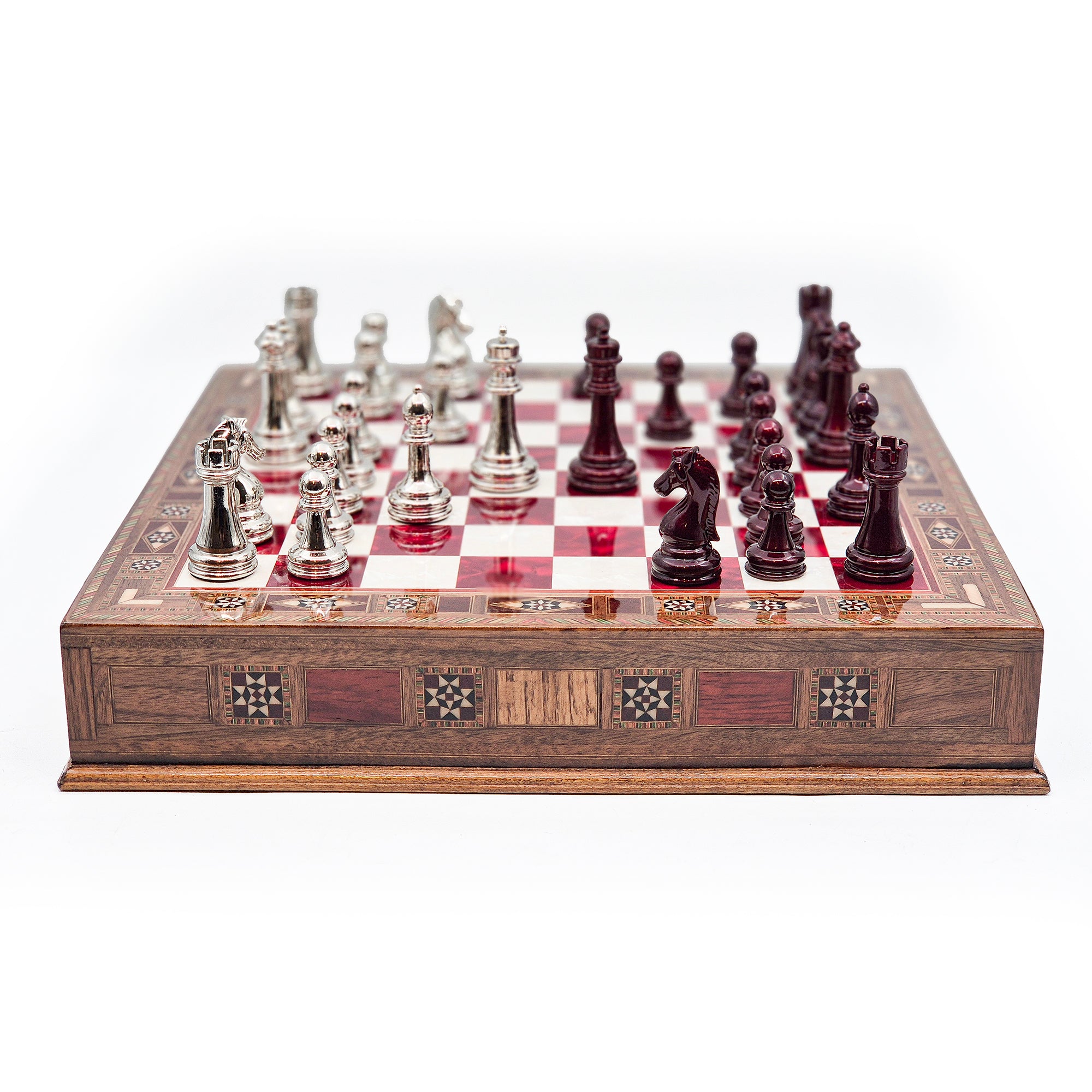 Handmade Luxury Chess Set With Storage - Platinum & Silver My Chess Sets