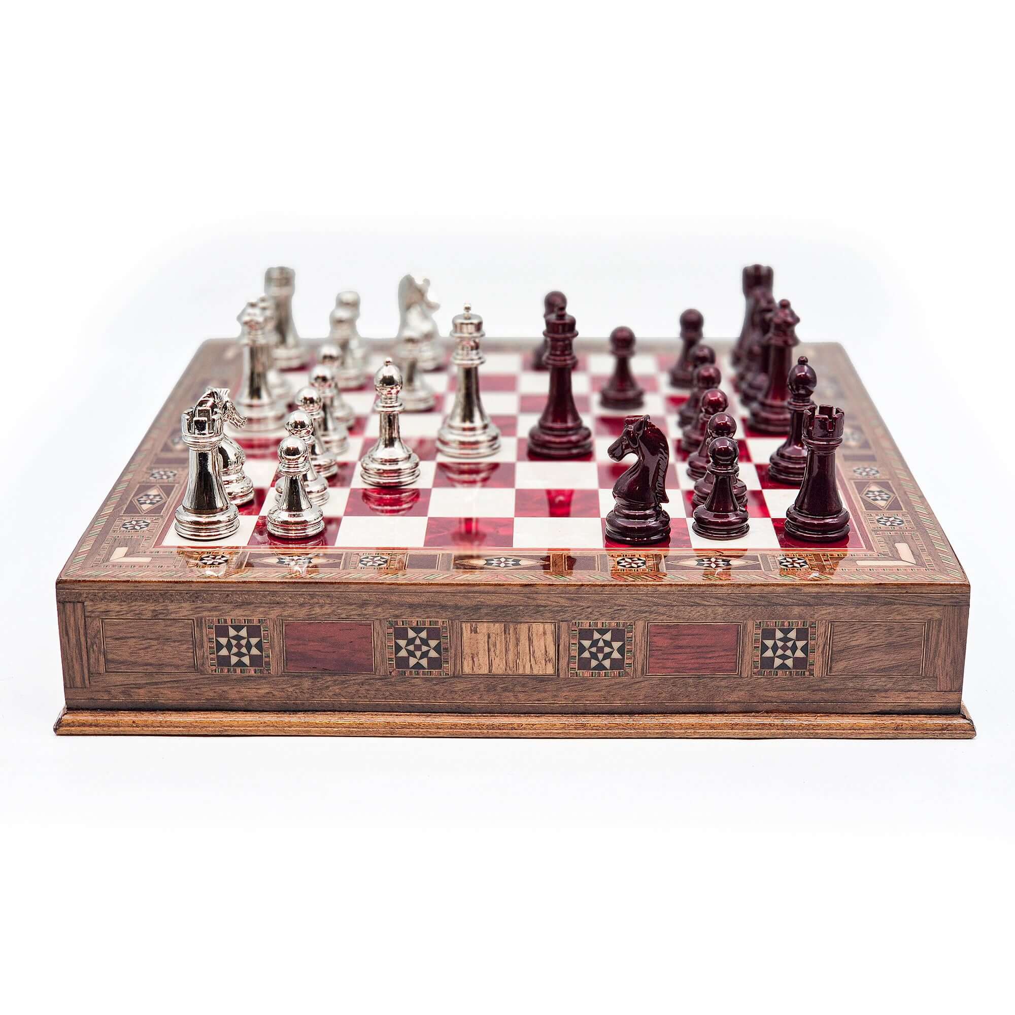 Handmade Luxury Chess Set With Storage - Platinum & Silver My Chess Sets