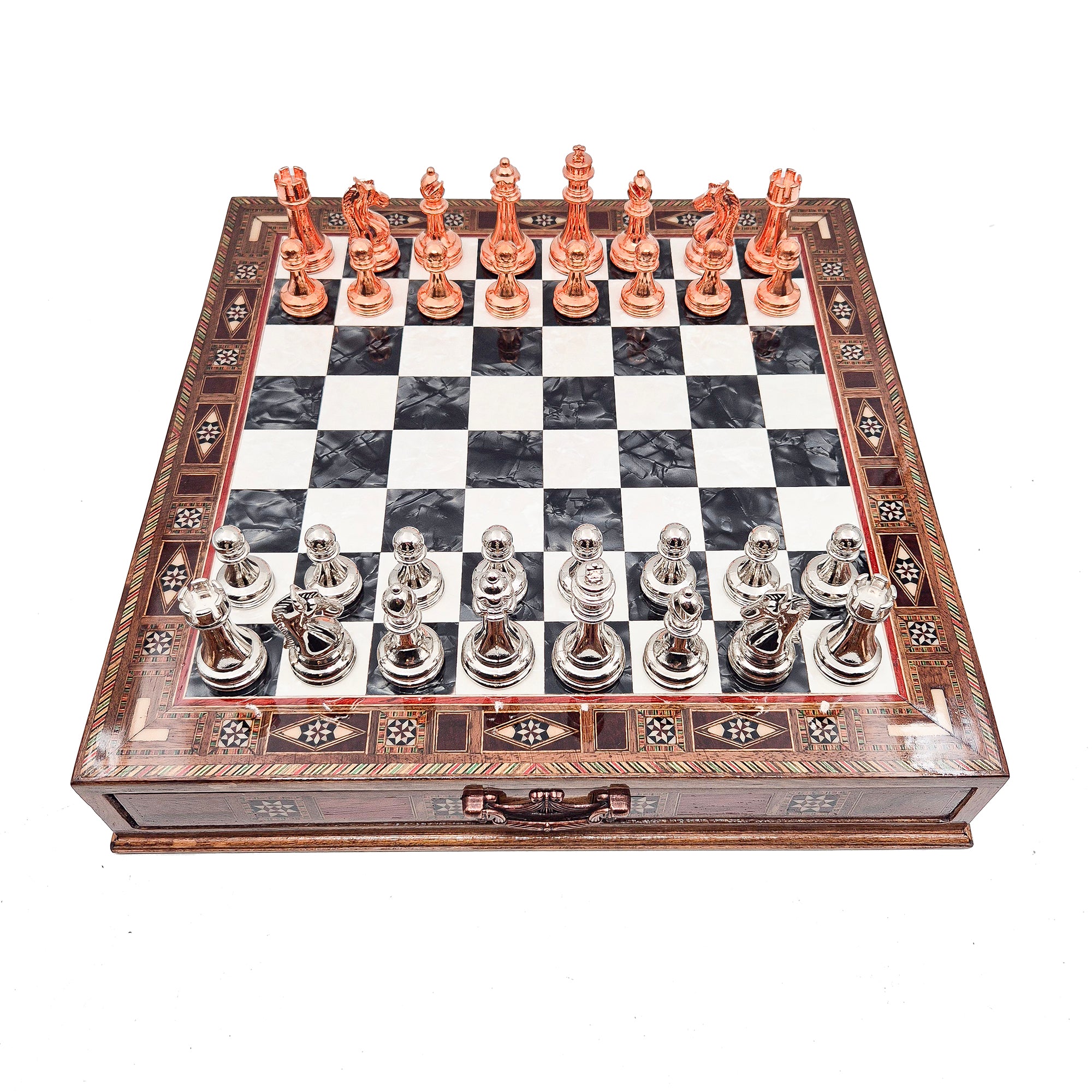 Handmade Luxury Chess Set With Storage - Bronza & Silver My Chess Sets