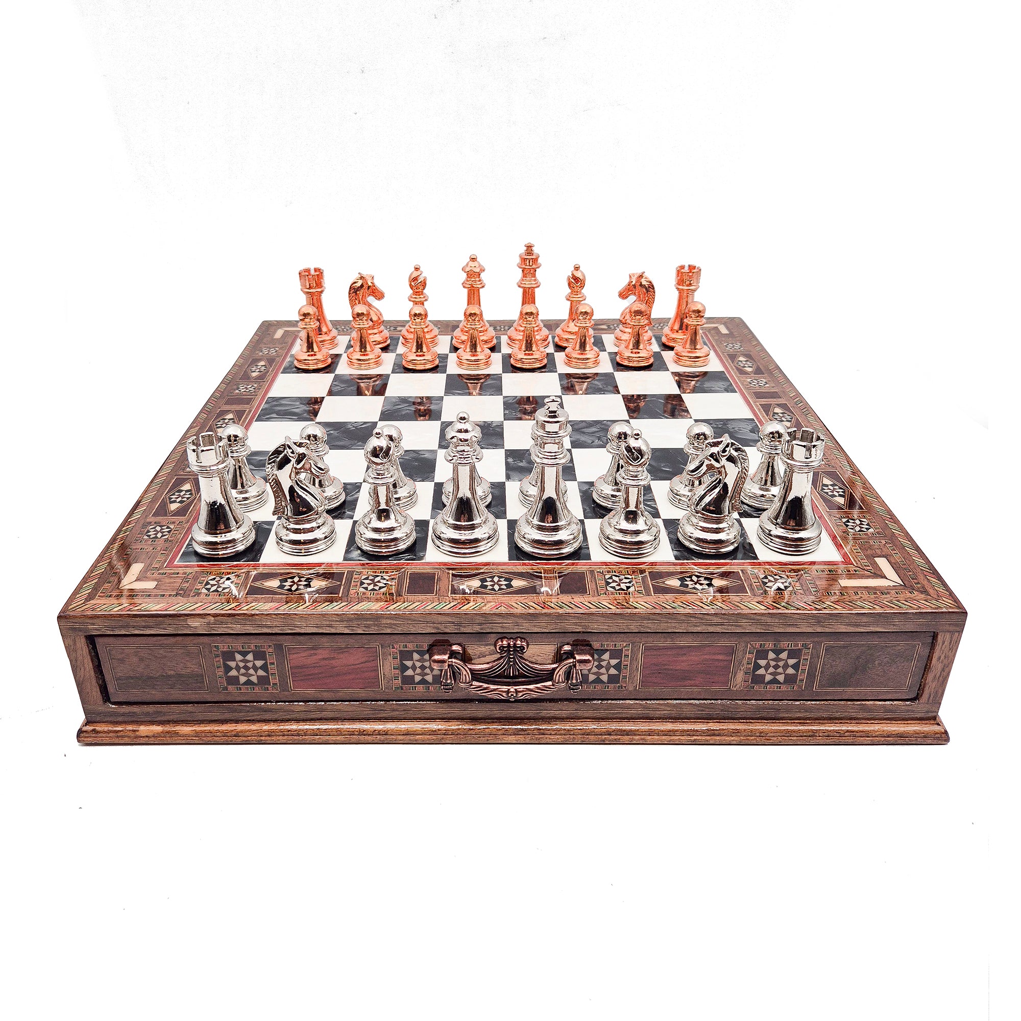 Handmade Luxury Chess Set With Storage - Bronza & Silver My Chess Sets
