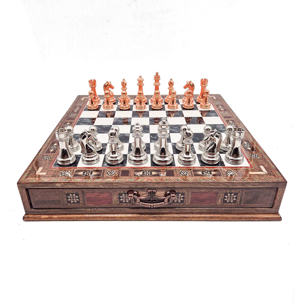 Handmade Luxury Chess Set With Storage - Bronza & Silver My Chess Sets