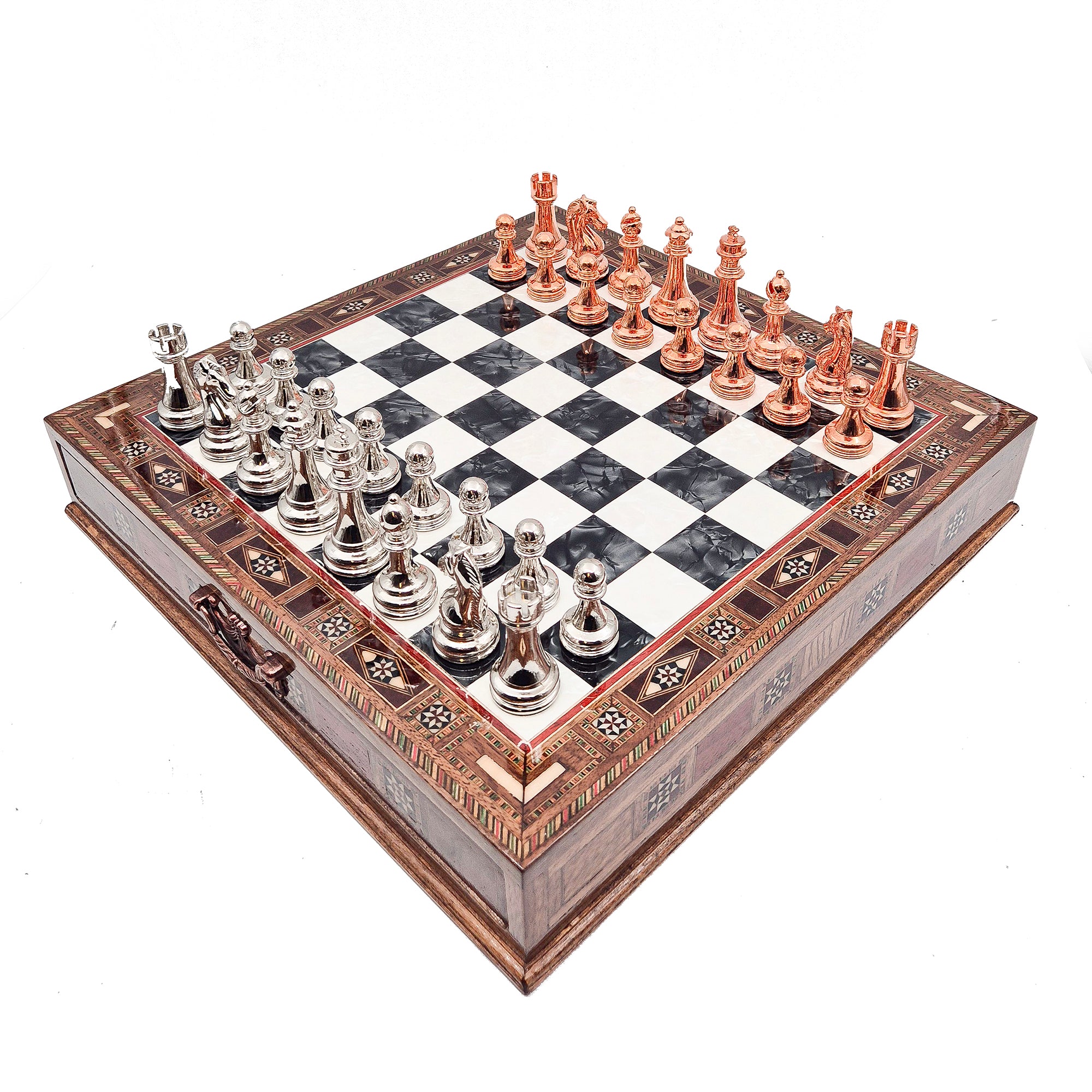 Handmade Luxury Chess Set With Storage - Bronza & Silver My Chess Sets