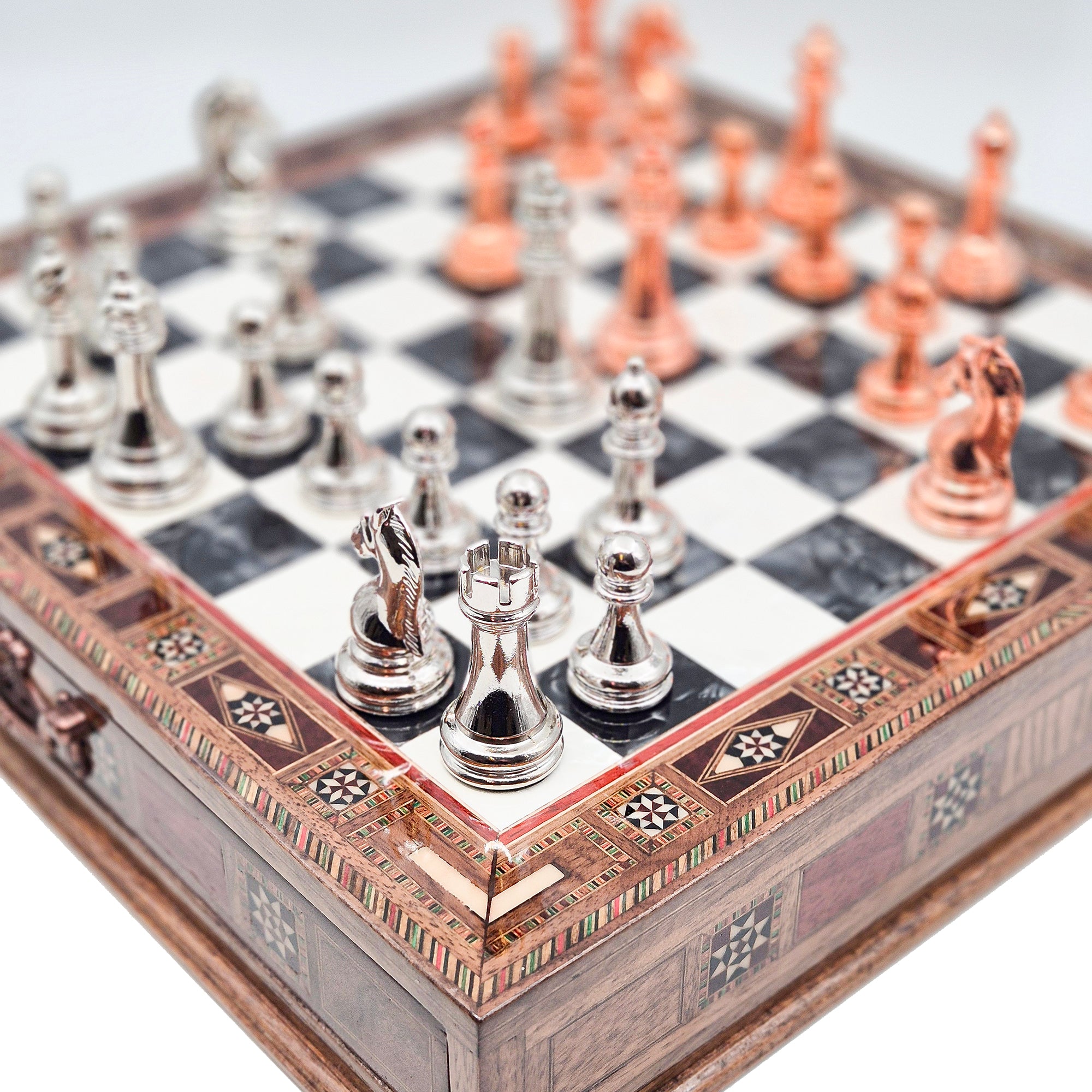 Handmade Luxury Chess Set With Storage - Bronza & Silver My Chess Sets