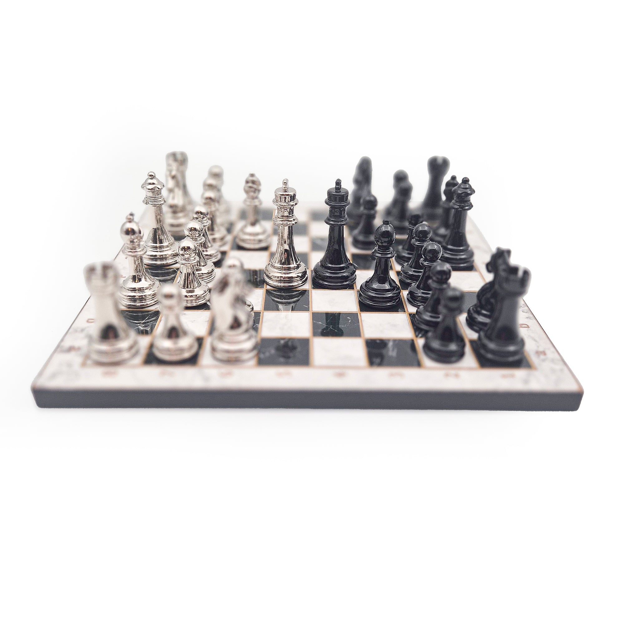 White Marble Pattern Luxury Chess Set My Chess Sets