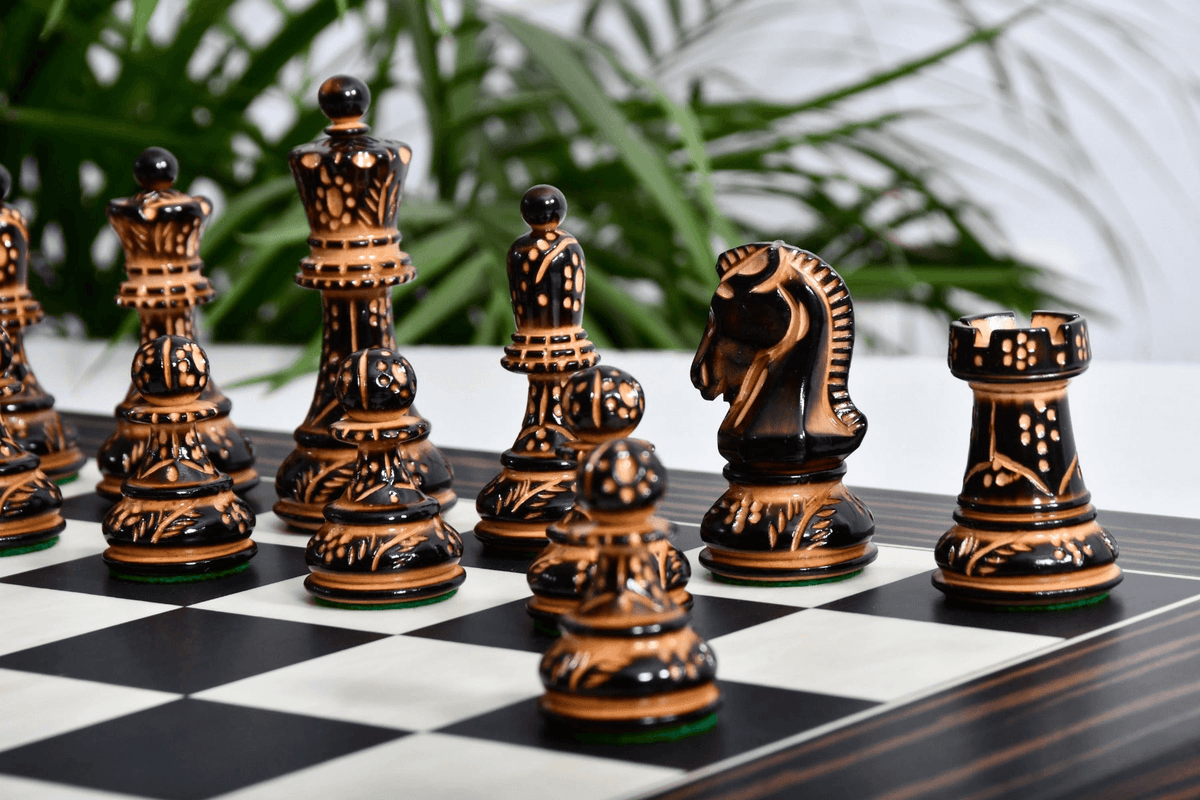1950 Dubrovnik Bobby Fischer Chess Set Lacquered Boxwood 3.7” With Board My Chess Sets