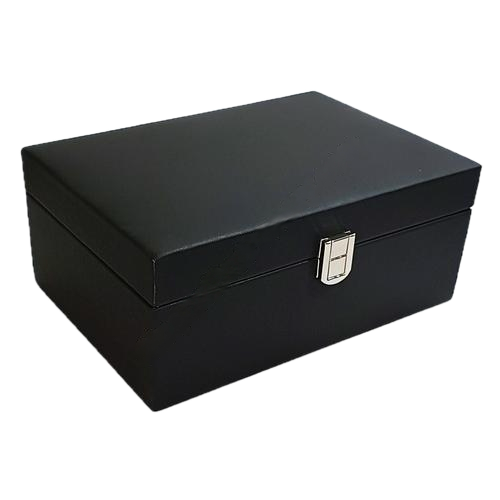 Leatherette Chess Storage Box - Single lock with partition Leatherette Chess Storage Box - Single lock with partition