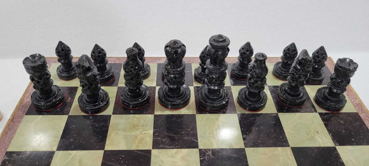 Antique Indian Style Marble Chess Set Box - My Chess Sets