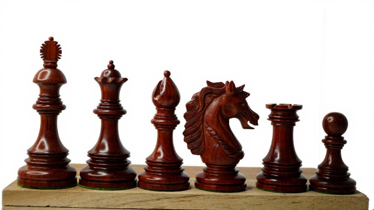 Emperor Series 4.25” Wooden Chess Pieces Set with 19” Wooden Laminated Chess Board My Chess Sets