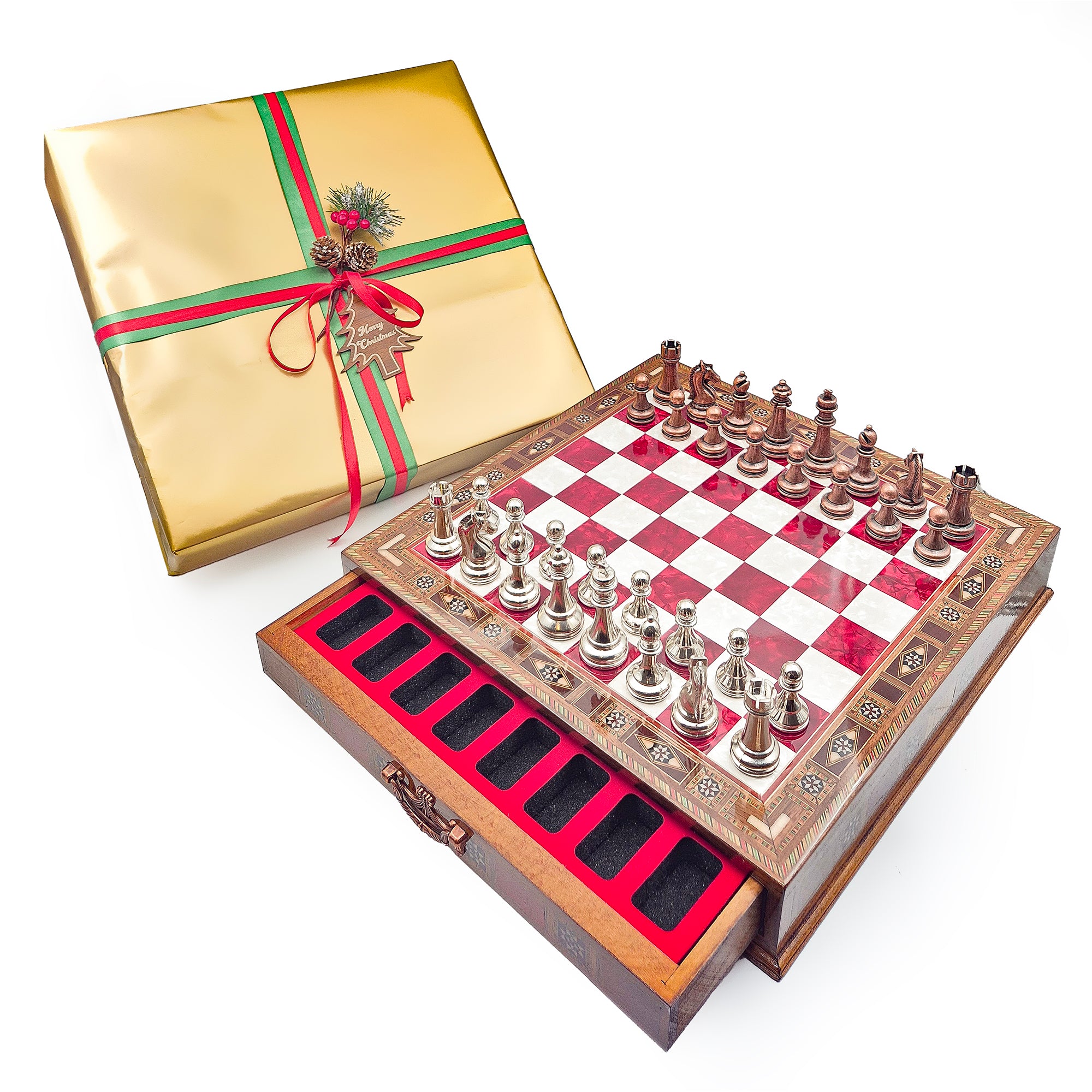 Handmade Luxury Chess Set With Velvet Storage Units My Chess Sets