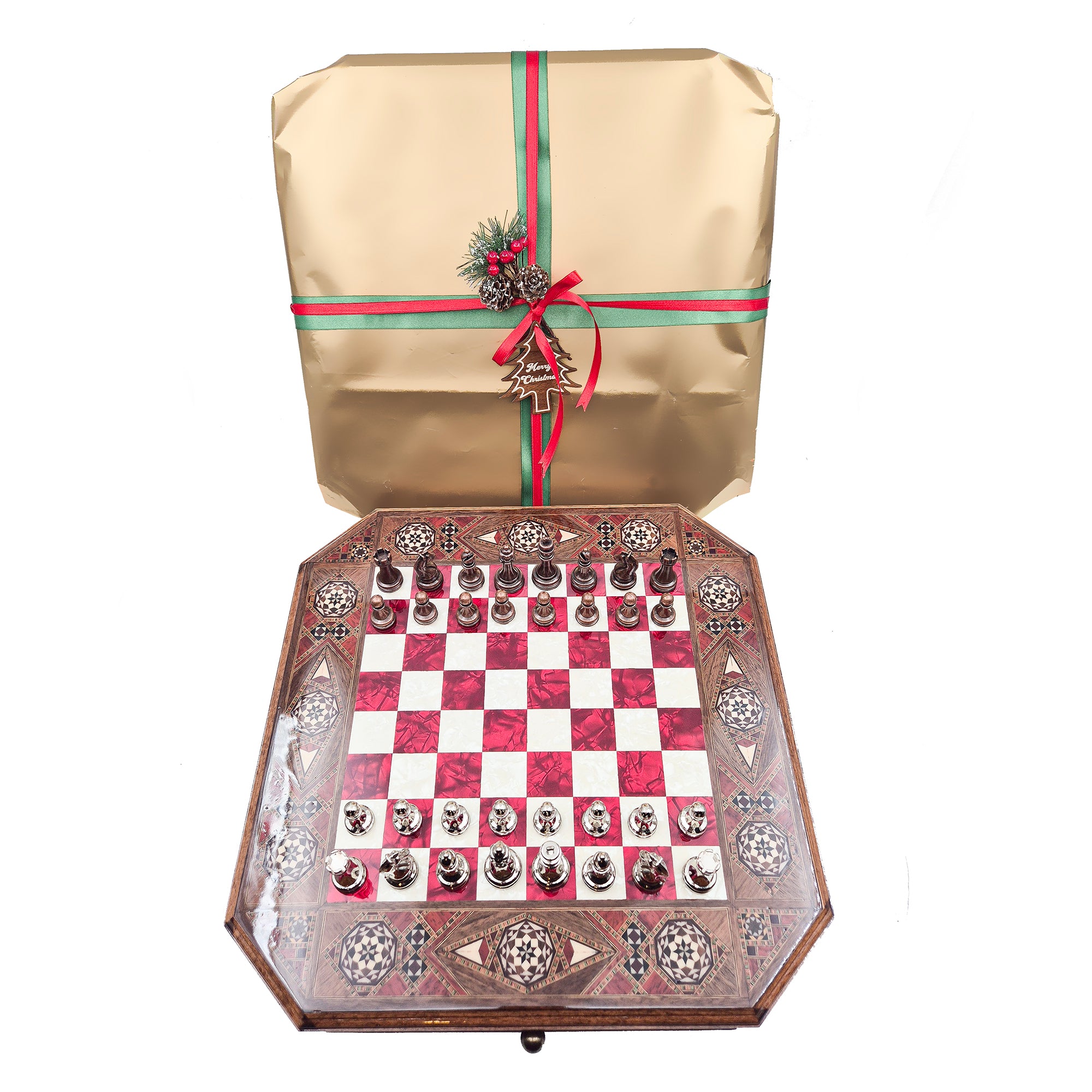 Limited Edition Luxury Octagon Chess Set - Walnut and Rosewood My Chess Sets