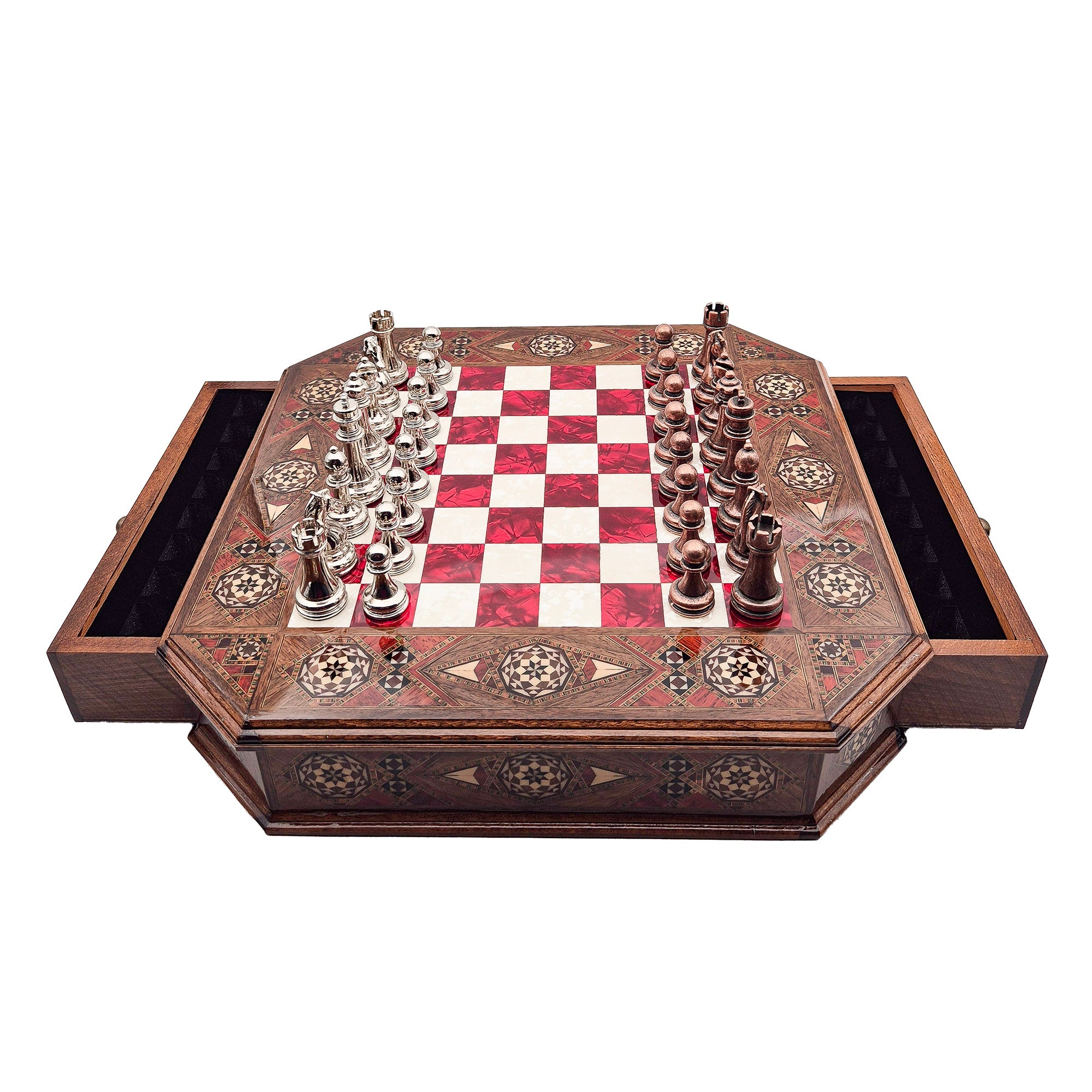 Octagon Chess Set - Walnut and Rosewood My Chess Sets