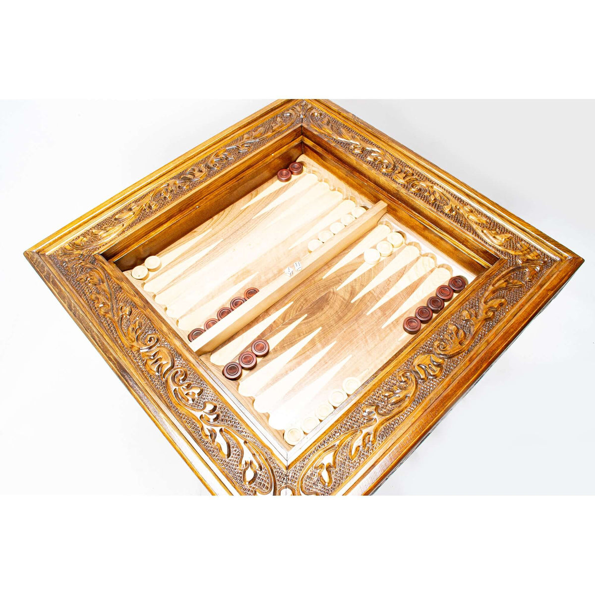 3-in-1 Handmade Walnut Chess, Backgammon & Coffee Table My Chess Sets