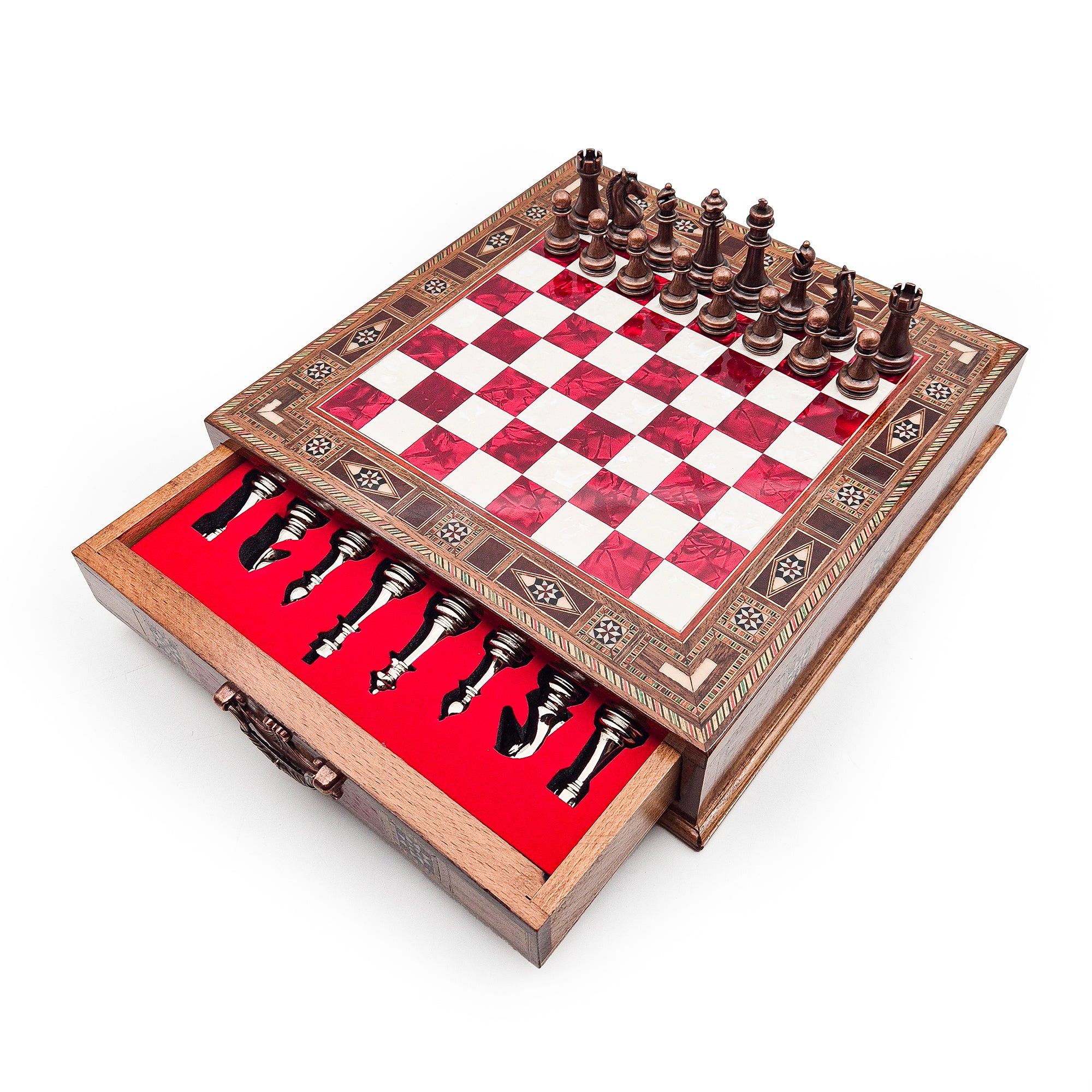 Handmade Luxury Chess Set With Velvet Storage Units My Chess Sets