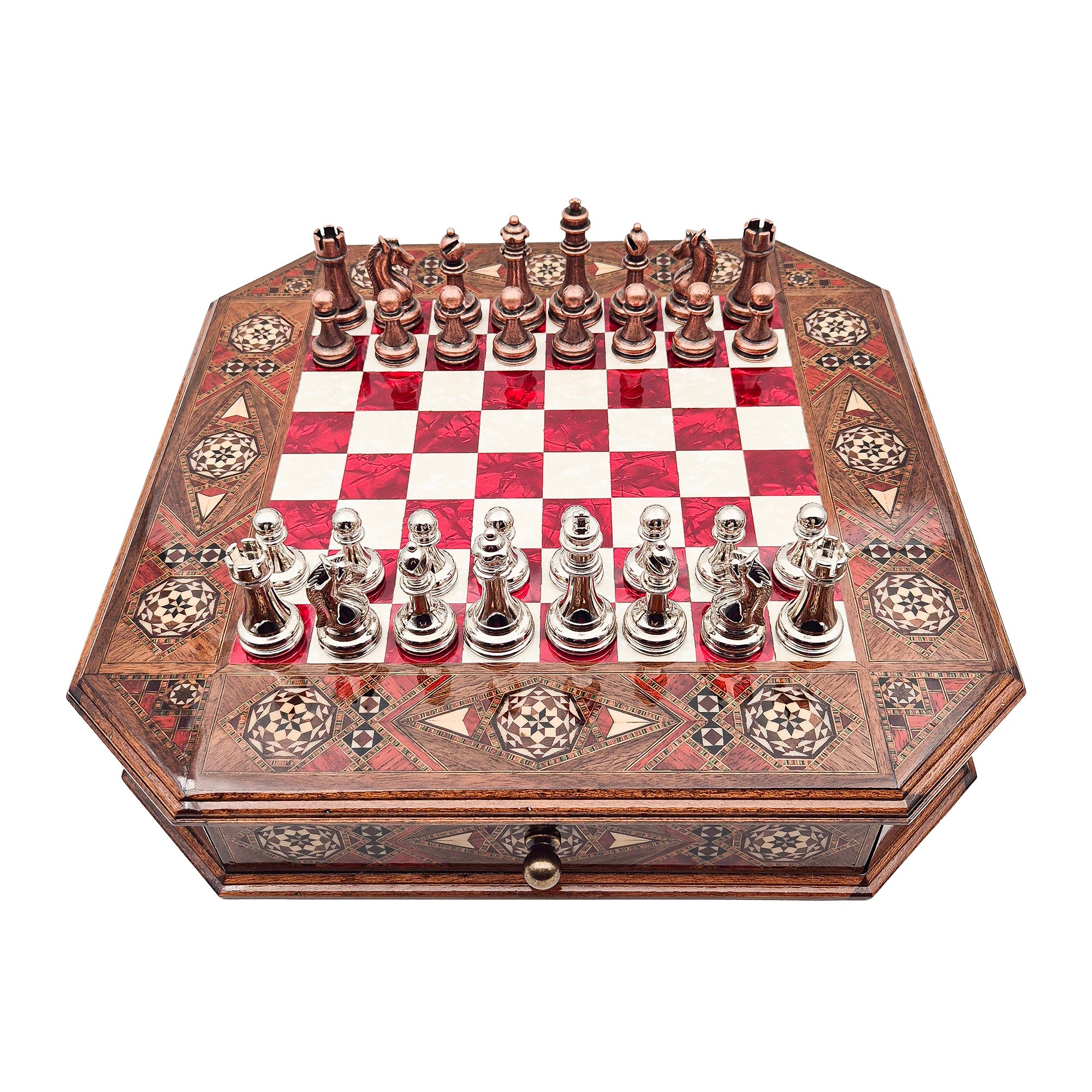 Octagon Chess Set - Walnut and Rosewood My Chess Sets