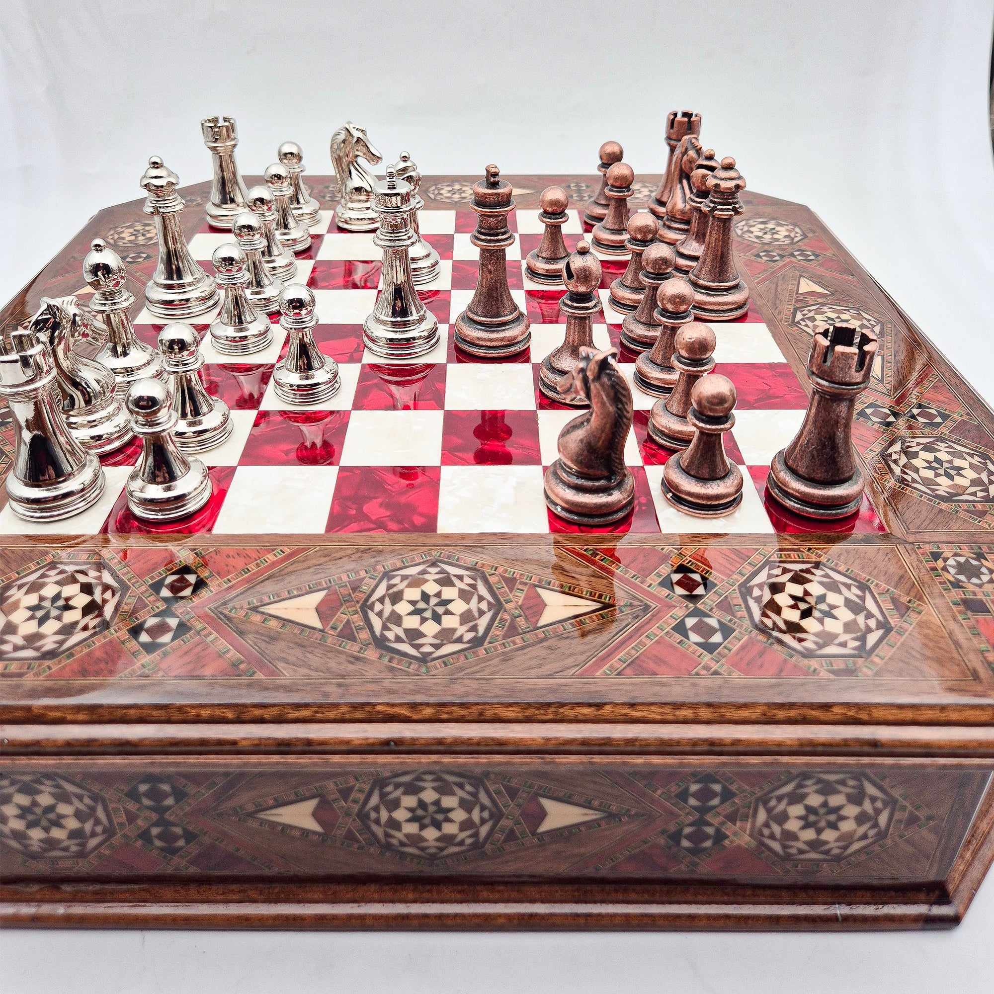 Octagon Chess Set - Walnut and Rosewood My Chess Sets