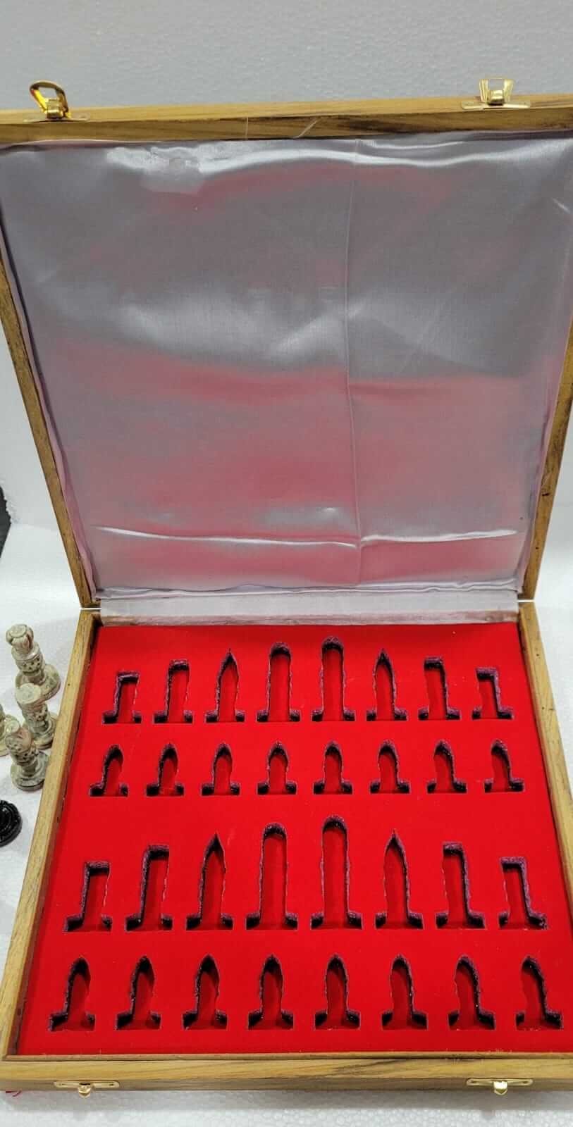 Antique Indian Style Marble Chess Set Box - My Chess Sets