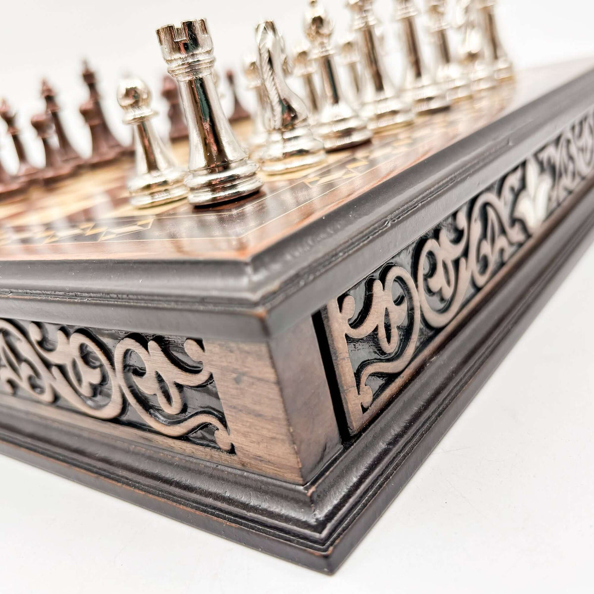 Personalized Handcrafted Wooden Chess Set with Storage Drawer - Walnut & Rosewood My Chess Sets