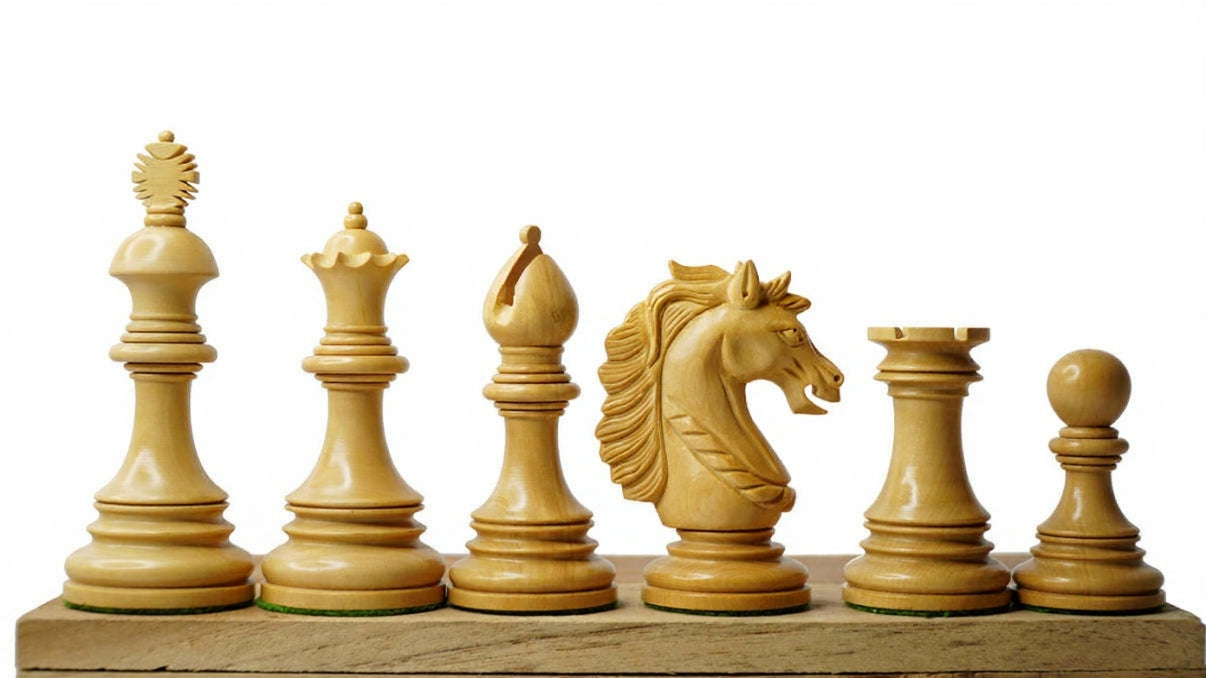 Emperor Series 4.25” Wooden Chess Pieces Set with 19” Wooden Laminated Chess Board My Chess Sets