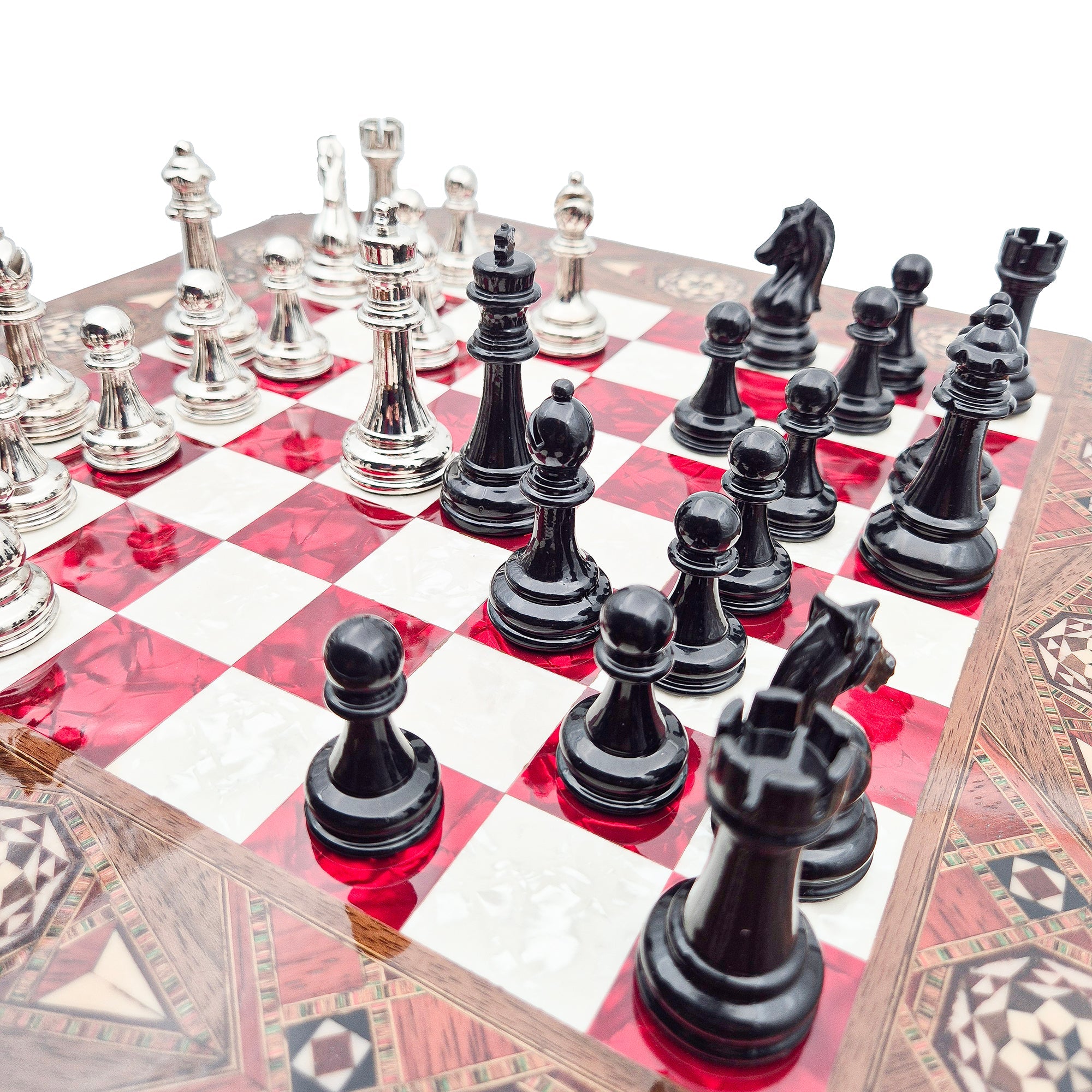 Octagon Chess Set - Walnut and Rosewood My Chess Sets