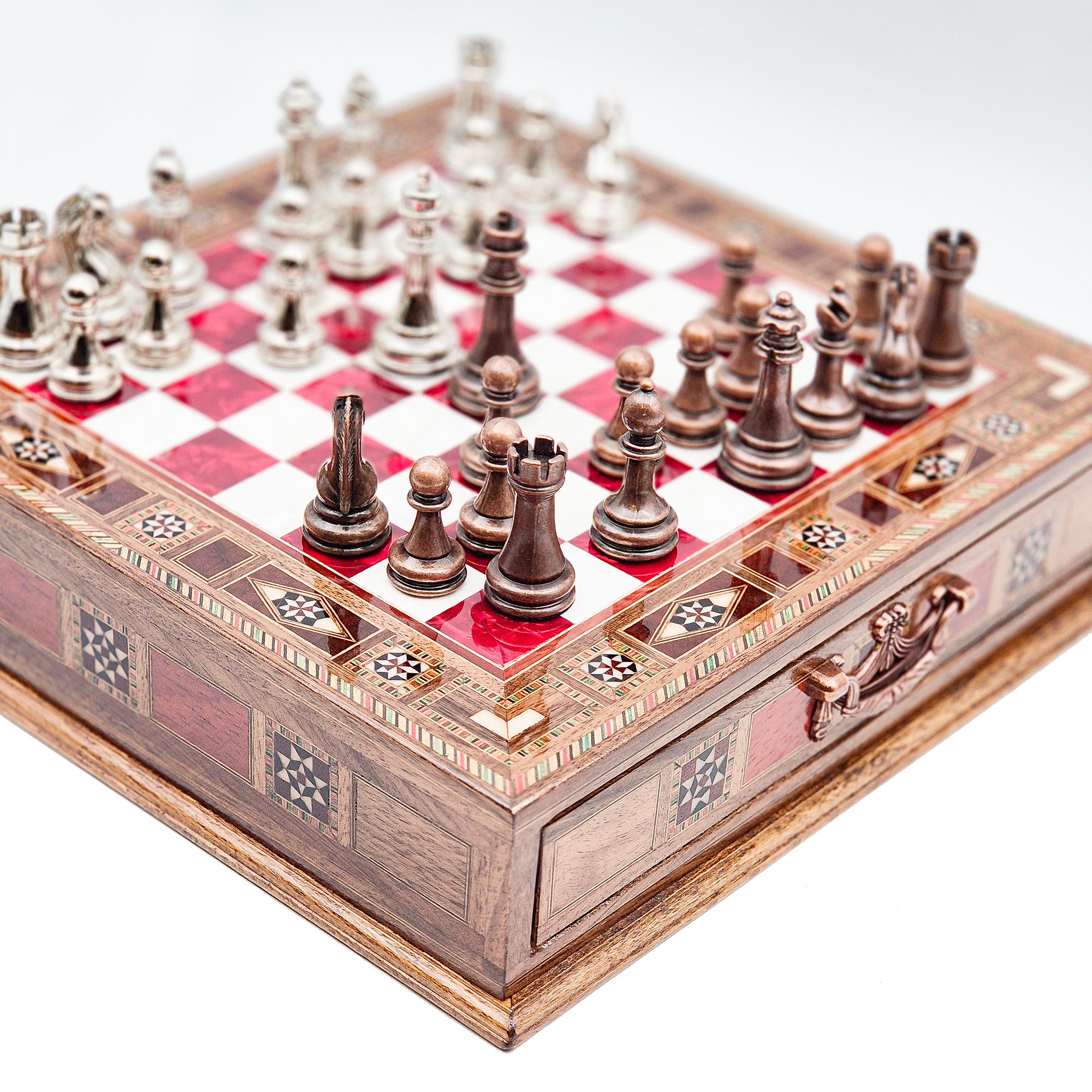 Handmade Luxury Chess Set With Velvet Storage Units My Chess Sets
