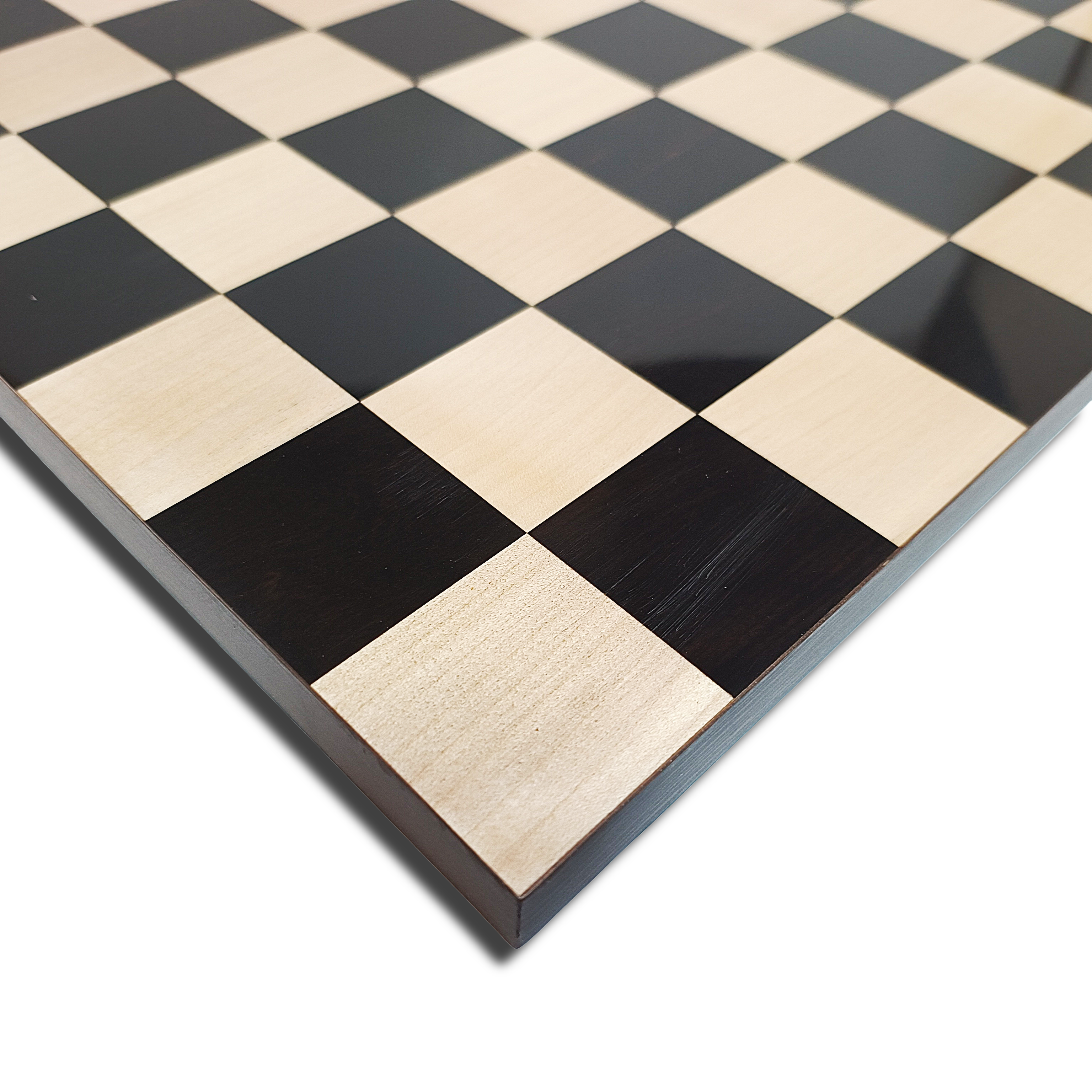 16″ Ebony & Maple Luxury Chess Board – 50mm Squares (2″ Squares) My Chess Sets