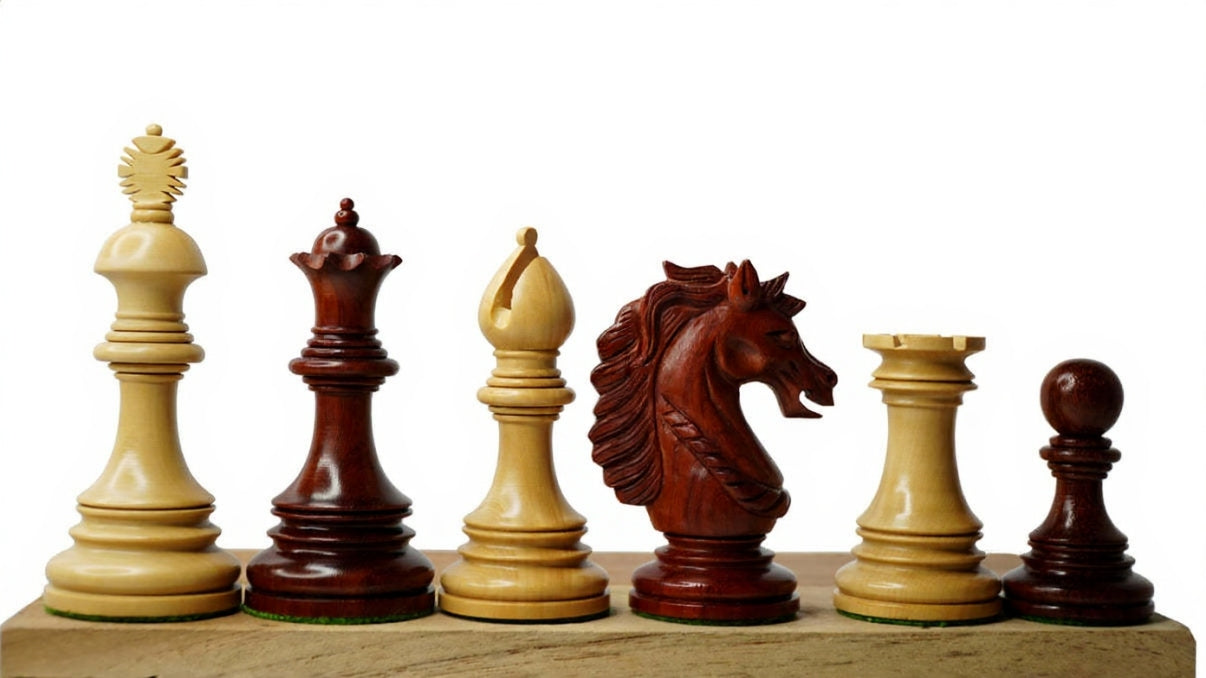 Emperor Series 4.25” Wooden Chess Pieces Set with 19” Wooden Laminated Chess Board My Chess Sets