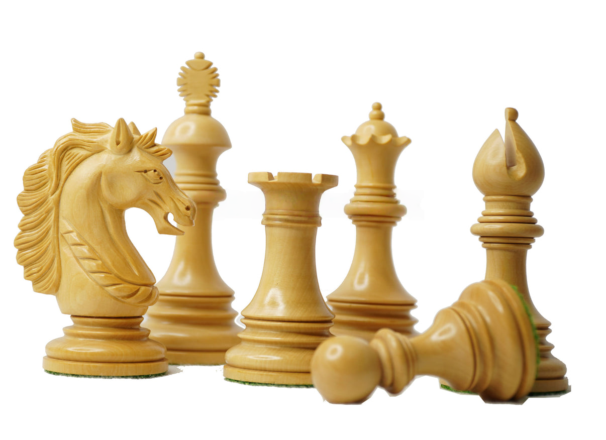 Emperor Series 4.25” Wooden Chess Pieces Set with 19” Wooden Laminated Chess Board My Chess Sets