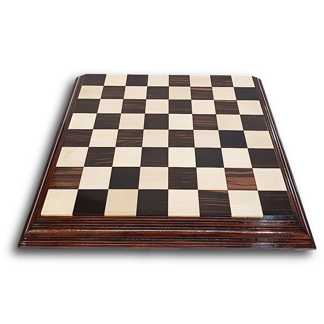 Ebony, Boxwood & Acacia Steps Luxury Wooden Chess Board My Chess Sets
