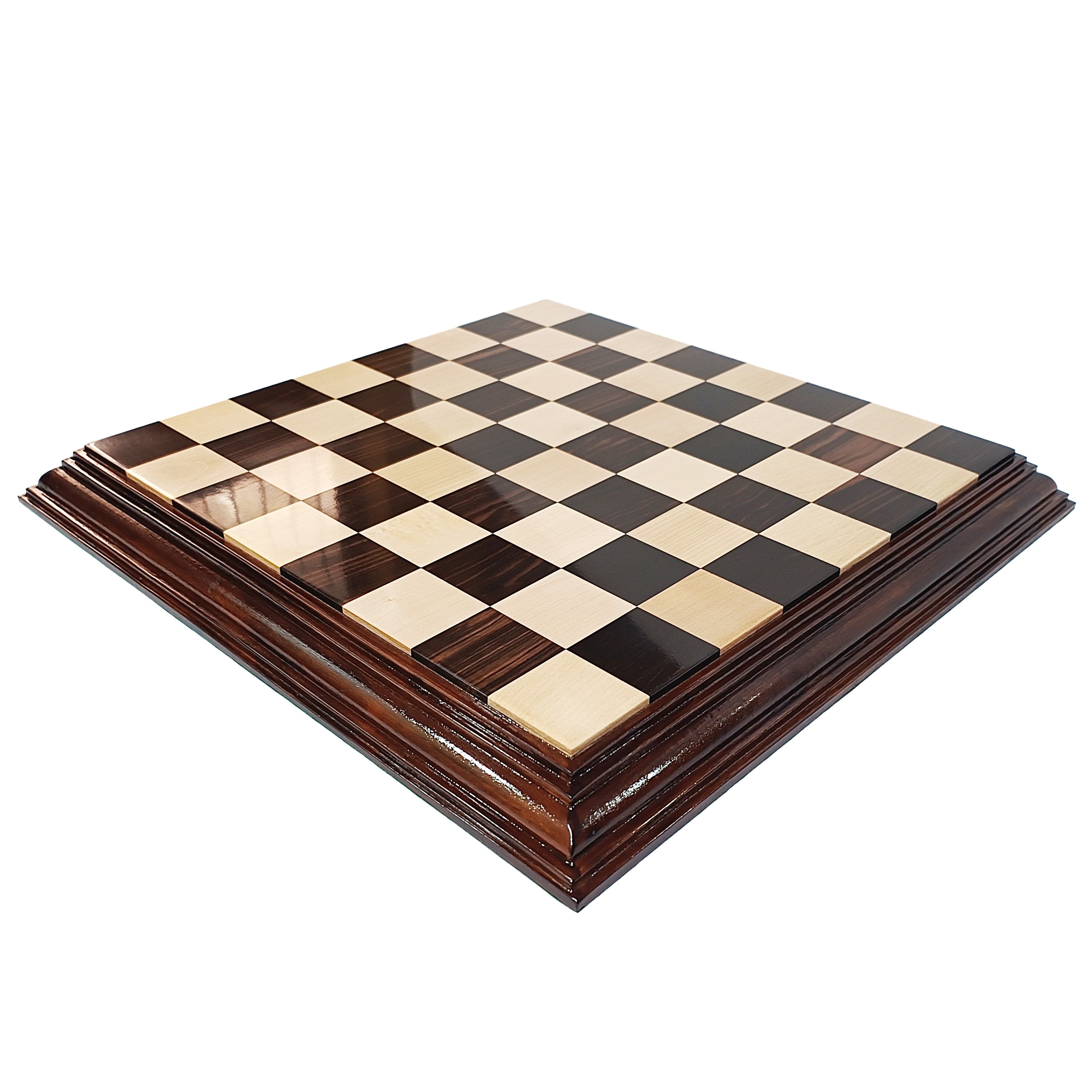 Ebony, Boxwood & Acacia Steps Luxury Wooden Chess Board My Chess Sets