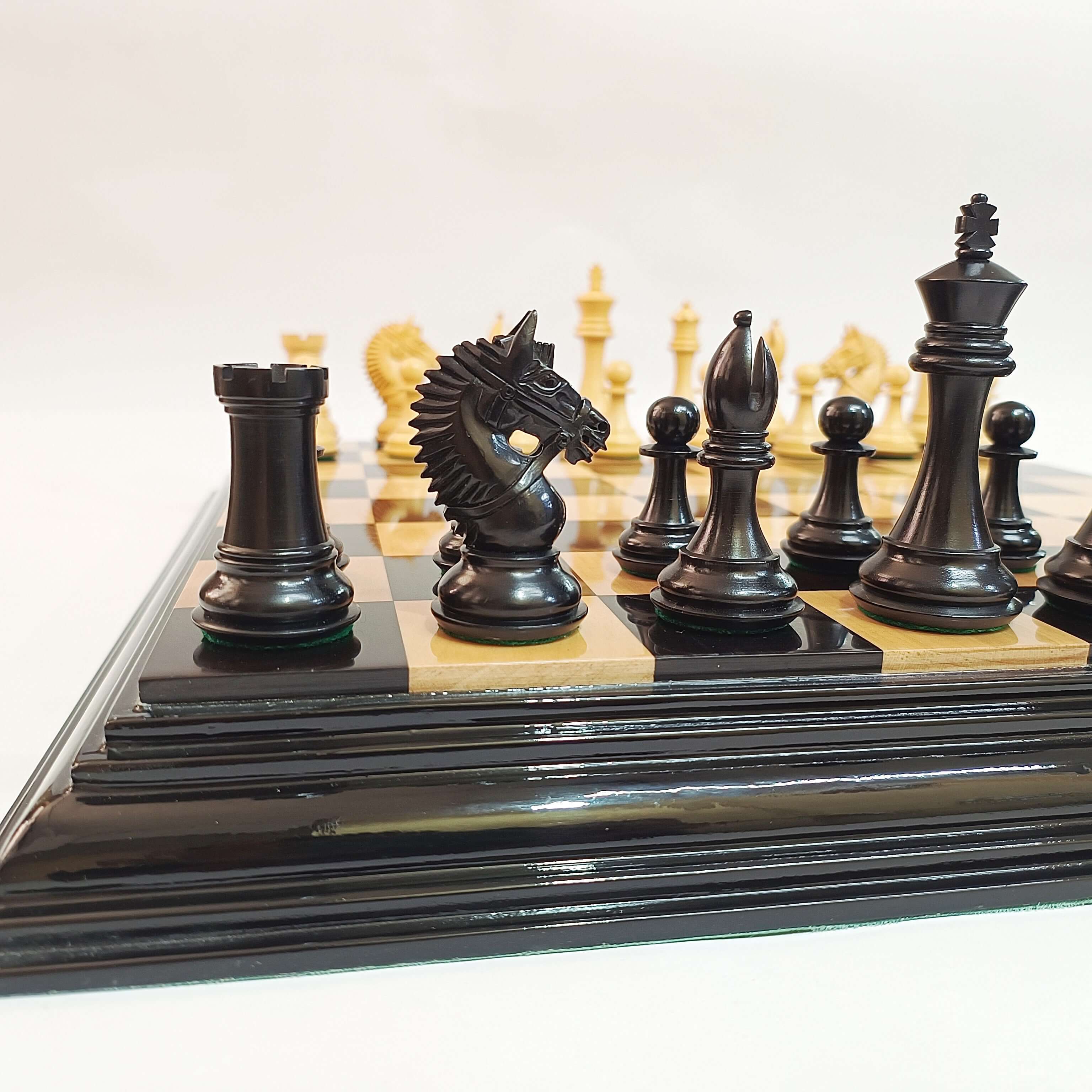 Ebony and Boxwood Luxury Chess Pieces – 4.25” King My Chess Sets
