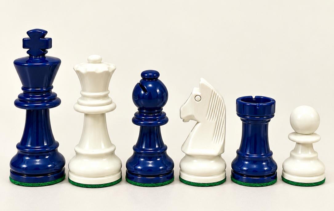 Royal Blue Finish Chess Set My Chess Sets