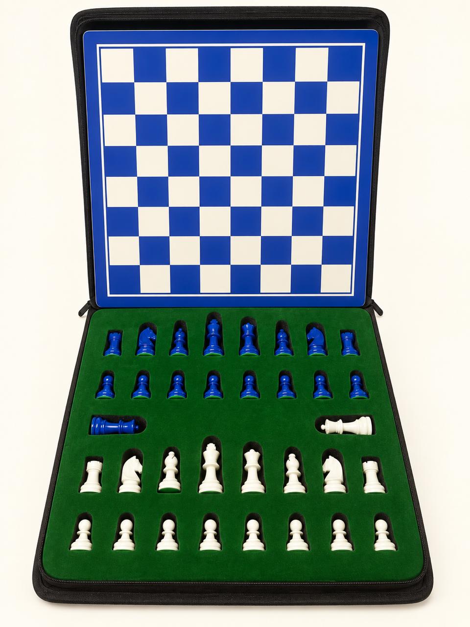Royal Blue Finish Chess Set My Chess Sets