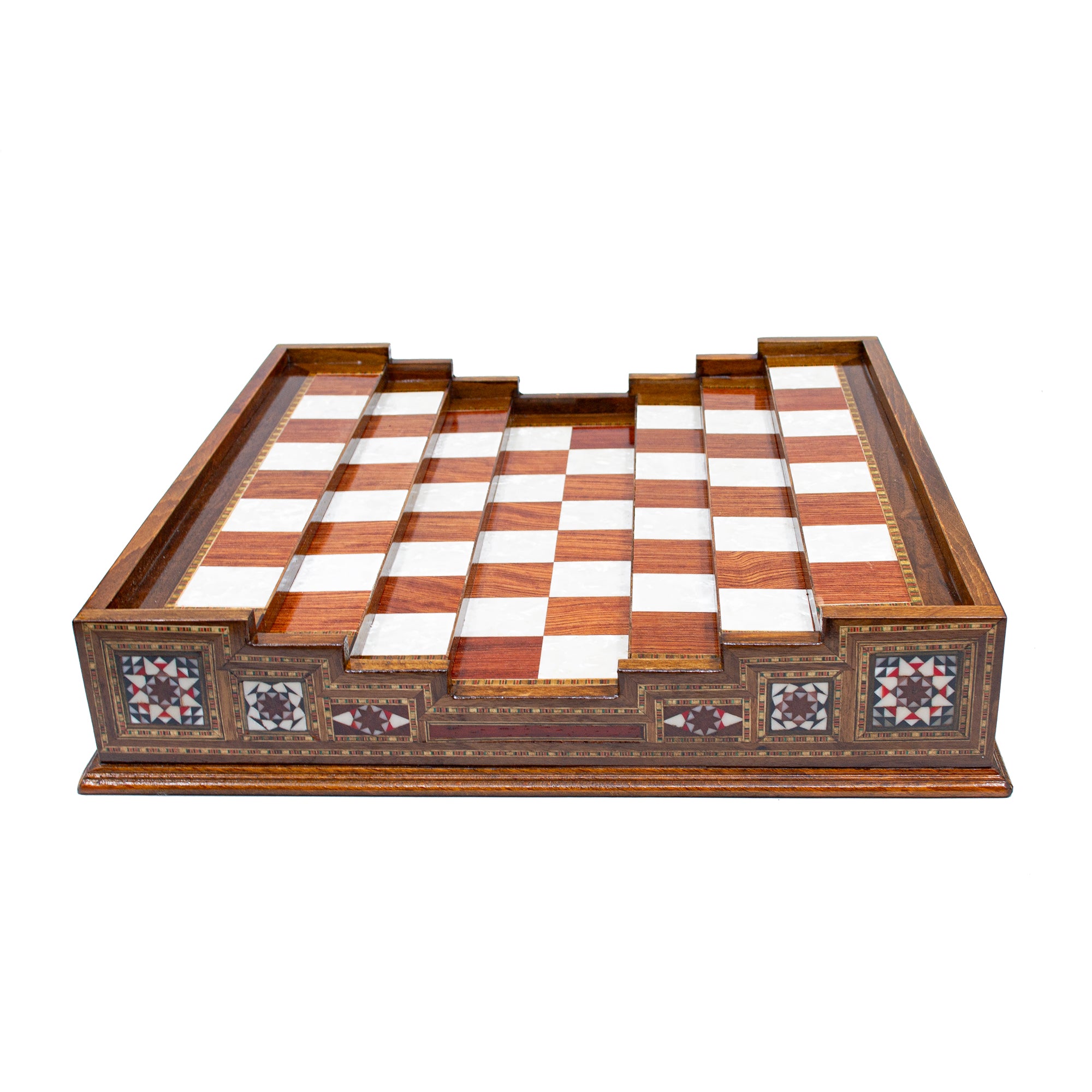 Hand Made Unique Arena Chess Board with Classic Luxury Metal Chess Pieces - Stairs Chess Board - My Chess Sets