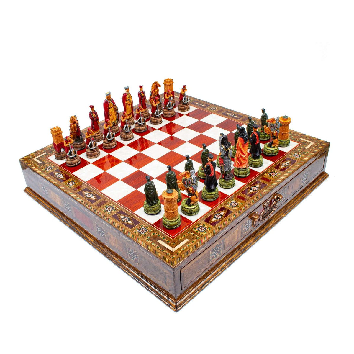 Luxury Wooden Camelot Army Themed Chess Set With Storage Units - My Chess Sets