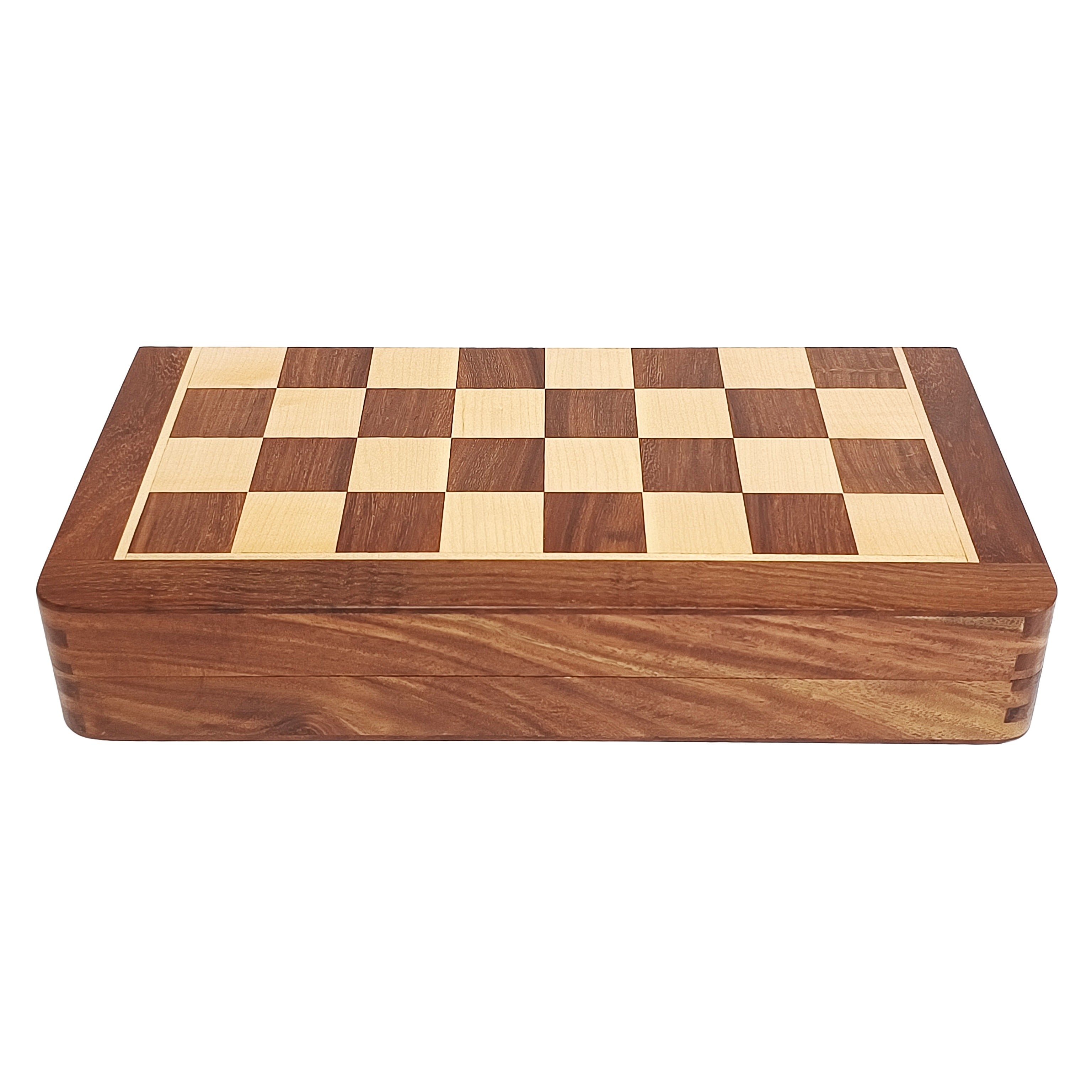 Magnetic Travel Chess Set - 10" & 12" Folding Board in Golden Rosewood & Maple - My Chess Sets