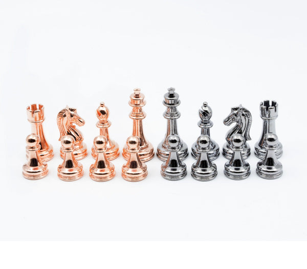 Copper And Silver Luxurious Metal Chess Pieces Copper And Silver Luxurious Metal Chess Pieces