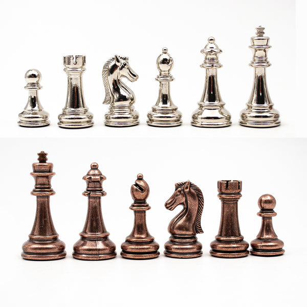 Bronze And Silver Luxurious Metal Chess Pieces Bronze And Silver Luxurious Metal Chess Pieces
