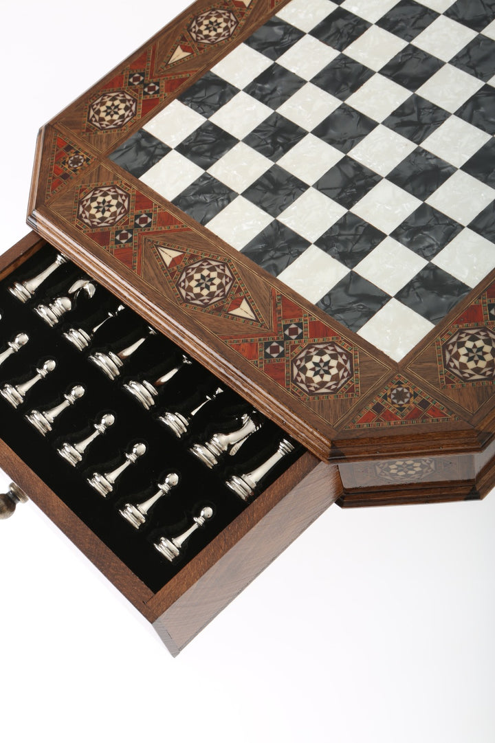 Octagon Chess Set - Walnut and Rosewood