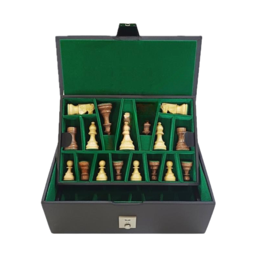 Leatherette Chess Box - Dual Tray Design