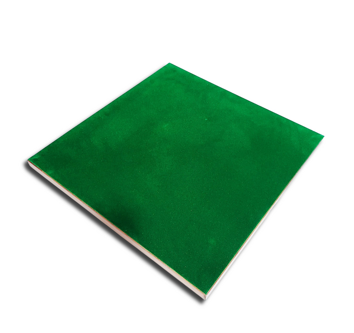 Green velvet underside of a luxury wooden chess board for protection and a sophisticated look.