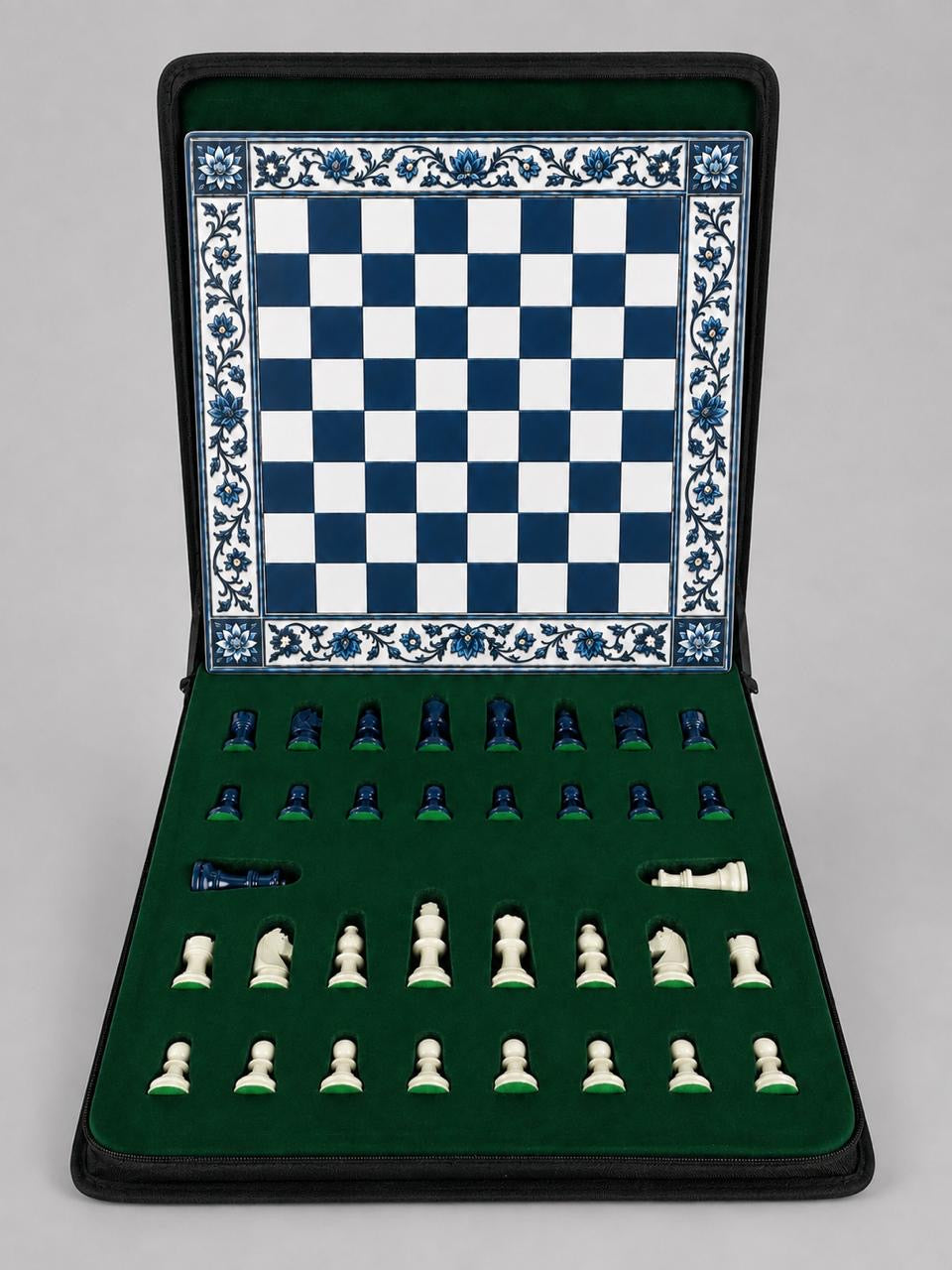 Royal Blue Pottery Chess Set My Chess Sets