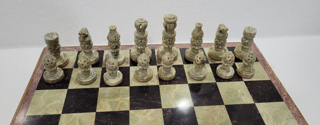 Antique Marble Chess Set Box